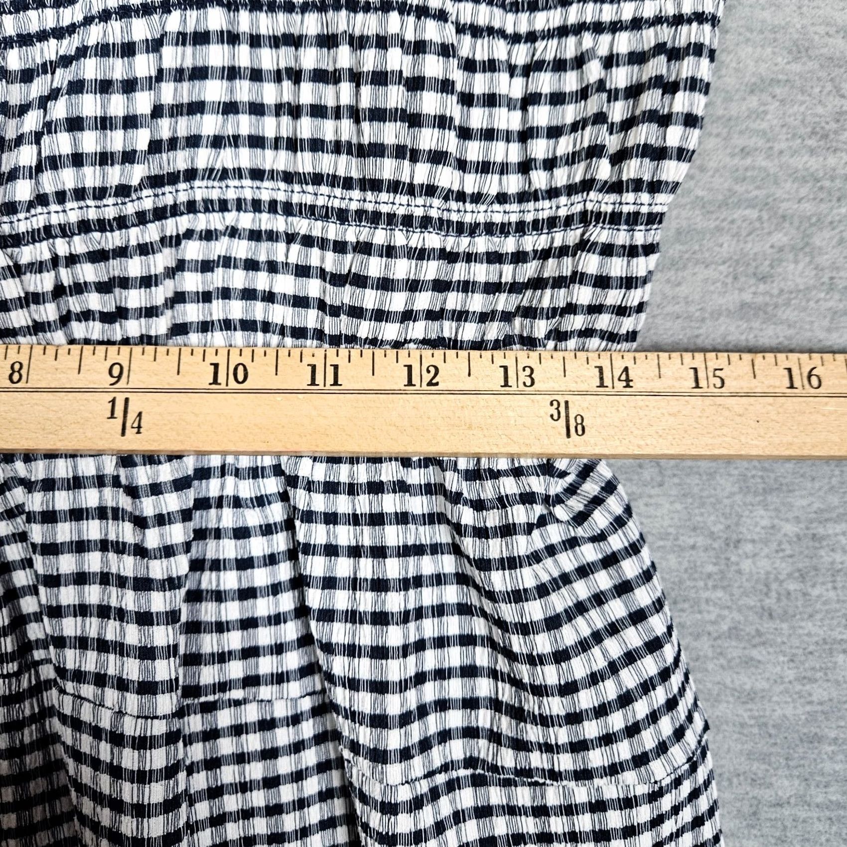 Old Navy Old Navy Women's XL Gingham Midi Dress - Fit & Flare, Sleeveless, Smocked, Lightweight Polyester/Spandex, Blue, Casual, A-Line Size XL / US 12-14 / IT 48-50 - 7 Thumbnail