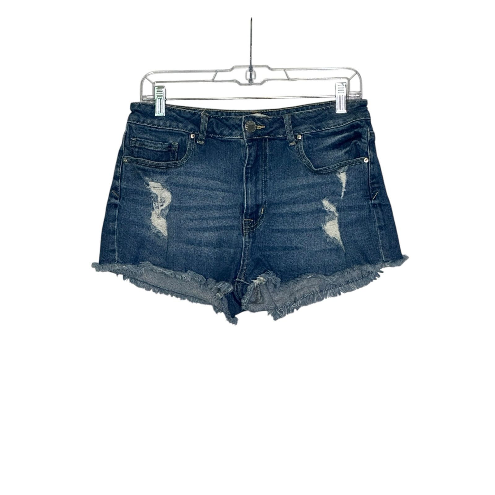 Forever 21 FOREVER 21 blue distressed raw hem jean shorts size 30 Size 30" / US 8 / IT 44 - 7 Thumbnail