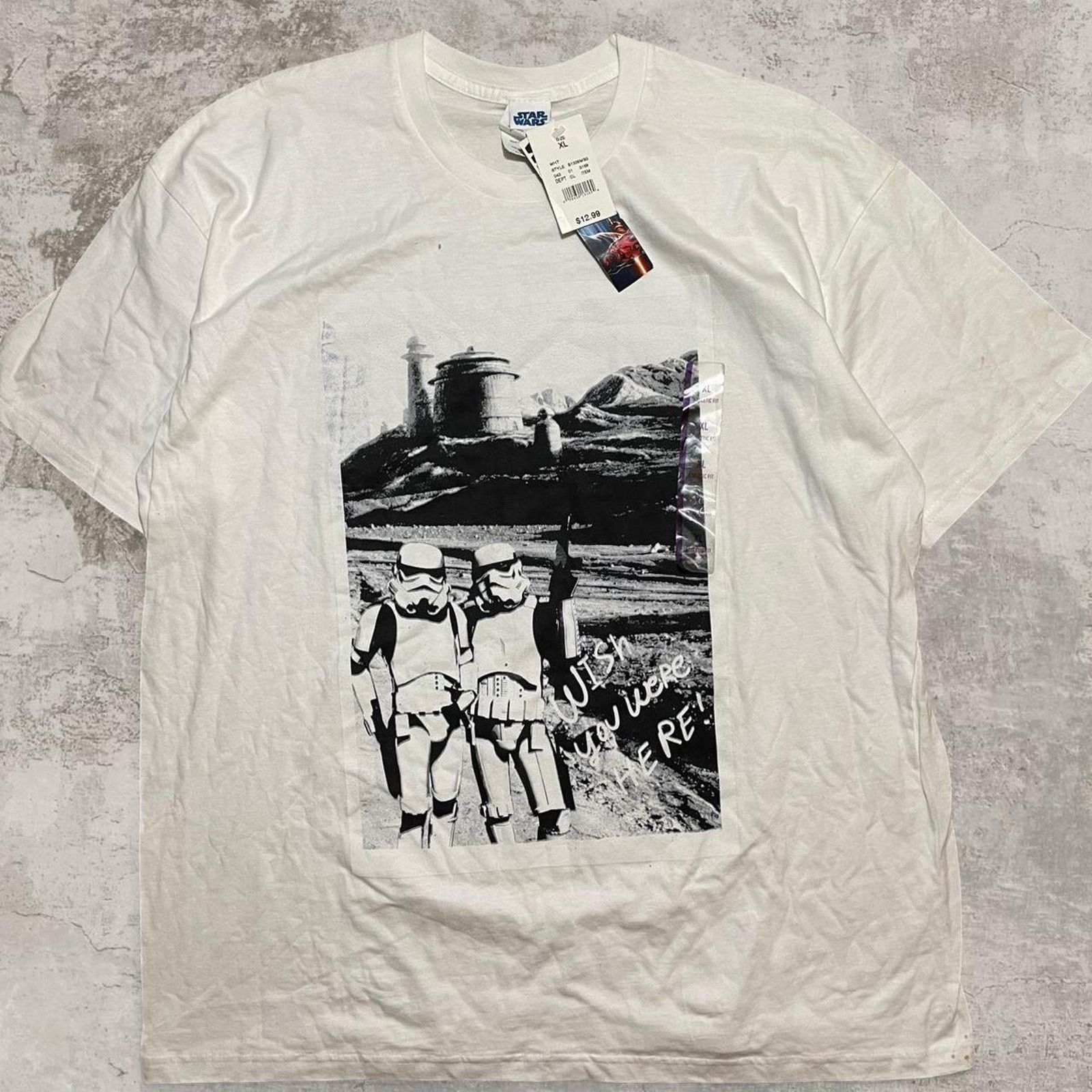 Star Wars NWT 2000s Star Wars white t-shirt “wish you were here” XL Size US XL / EU 56 / 4 - 1 Thumbnail