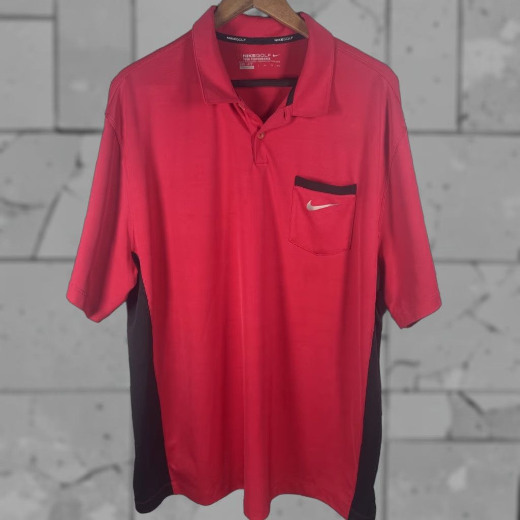 Nike Nike Tour Performance Dri-Fir Red Polo Shirt Mens 2XL Golf Nike Golf Shirt Red Polo Men's 2XL Size US XXL / EU 58 / 5 - 1 Thumbnail
