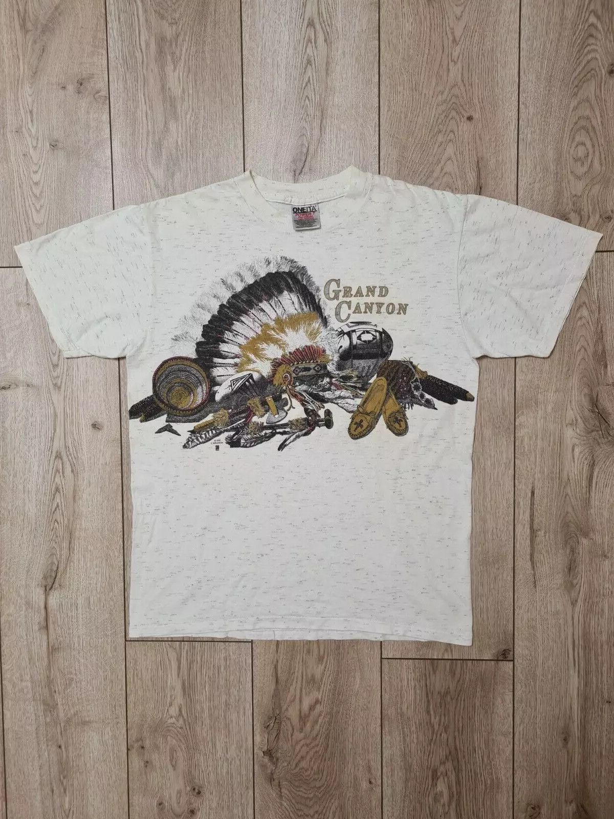 Vintage GRAND CANYON VINTAGE 1992 RETRO MEN'S T-SHIRT WHITE COTTON Size US M / EU 48-50 / 2 - 2 Thumbnail