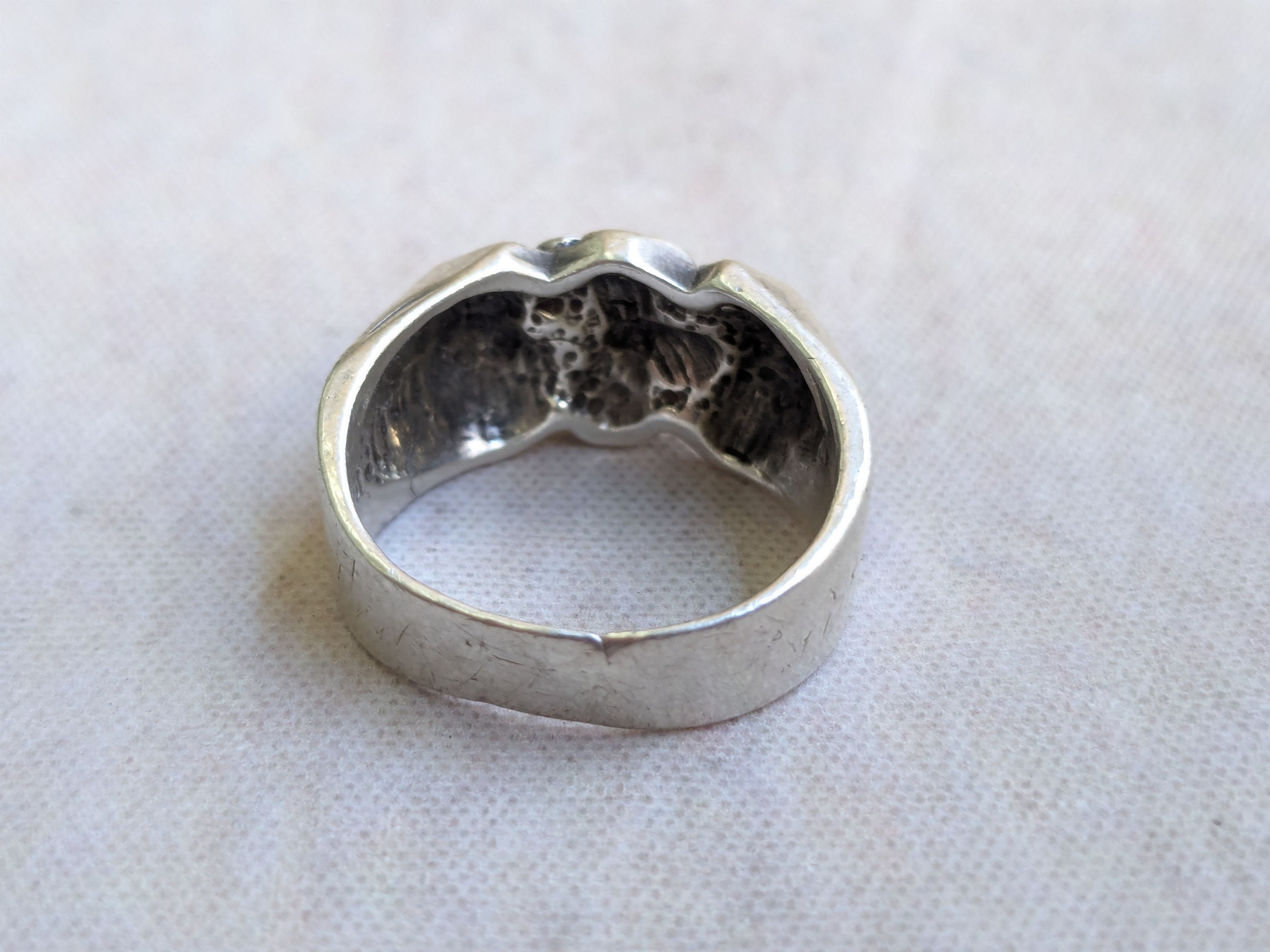 Jewelry Vintage Sterling Silver Nugget Ring 9 Brutalist Size ONE SIZE - 6 Thumbnail