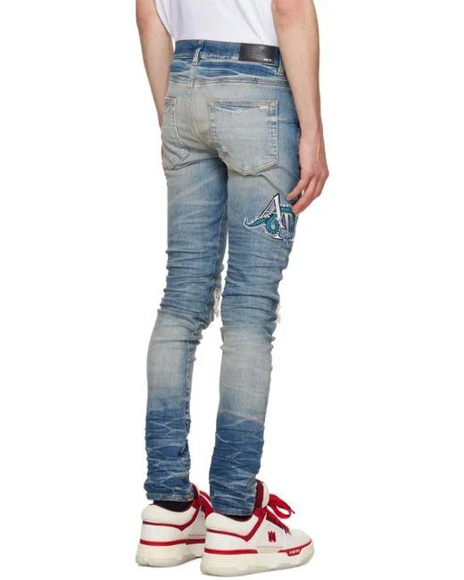 Amiri oc11z0225 Dragon Logo Embroidered Denim Size US 32 / EU 48 - 3 Thumbnail