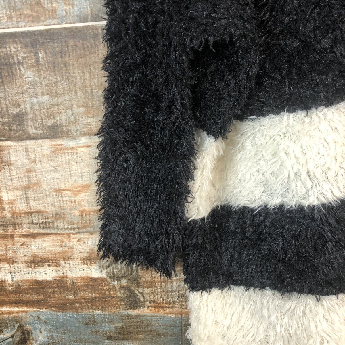 Homespun Knitwear × Japanese Brand DL Park Girl Black fur shaggy Mohair Knitwear #C040 Size M / US 6-8 / IT 42-44 - 7 Thumbnail