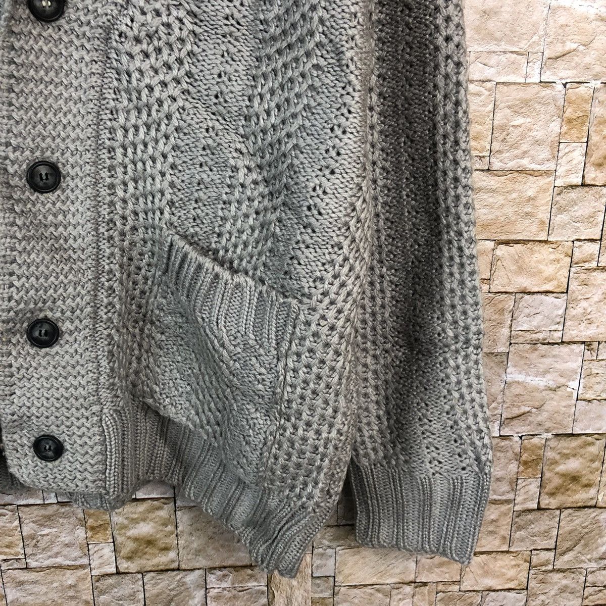 Homespun Knitwear RJumbo Purple Cardigan cable Knitwear #A1083 Size US L / EU 52-54 / 3 - 8 Thumbnail