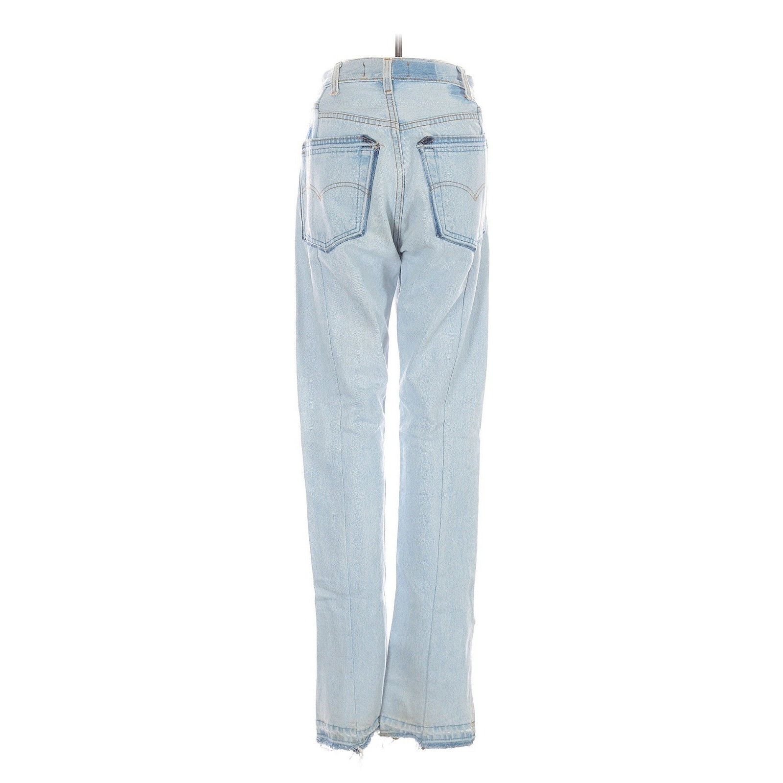 EB Denim Eb Denim Upcycled Unraveled Split Hem Straight Leg High Rise Size 24" / US 00 / IT 34 - 3 Thumbnail