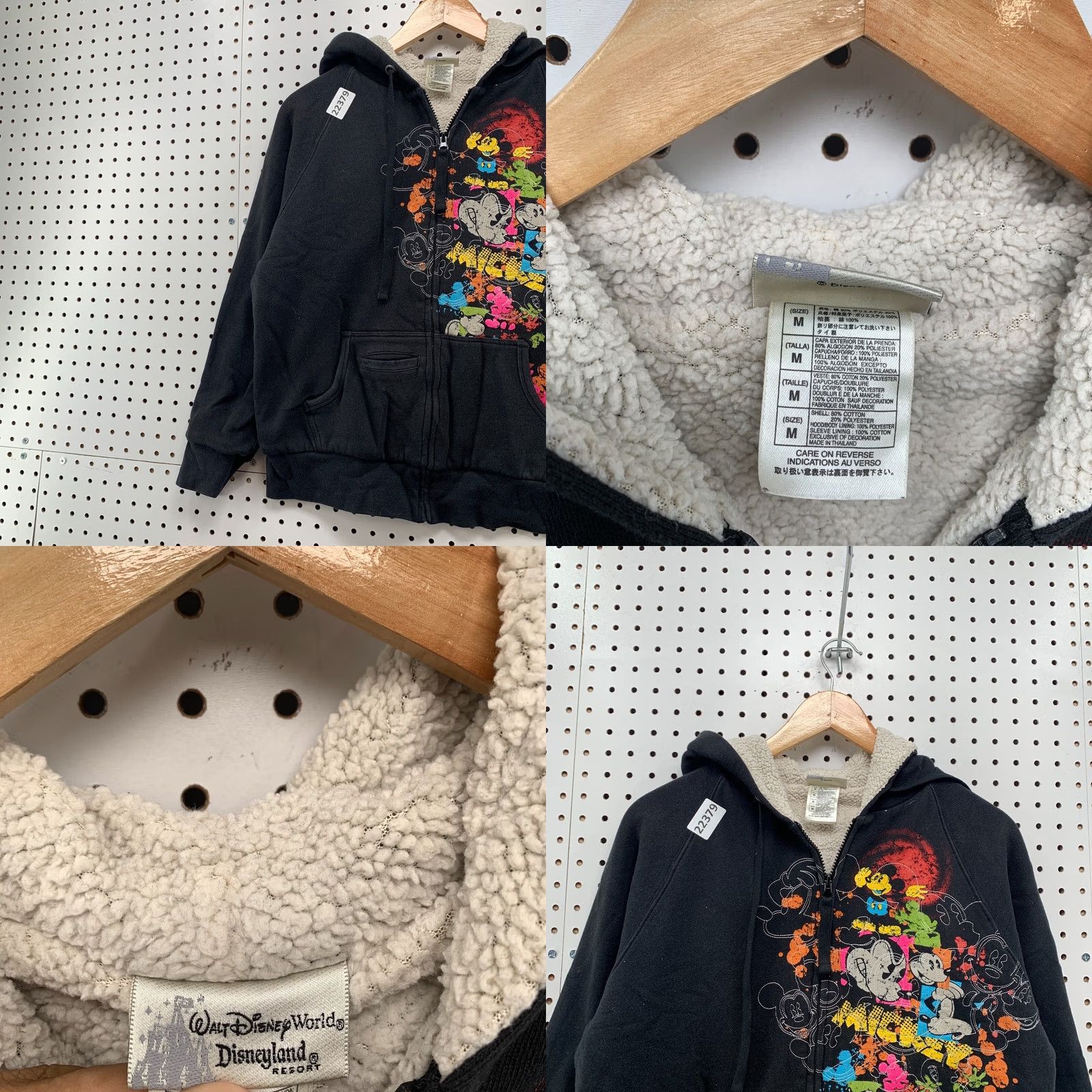 Disney Disney Disneyland Sweatshirt Hooded Sherpa Lined Black Womens Medium 22x24.5 Size M / US 6-8 / IT 42-44 - 8 Thumbnail