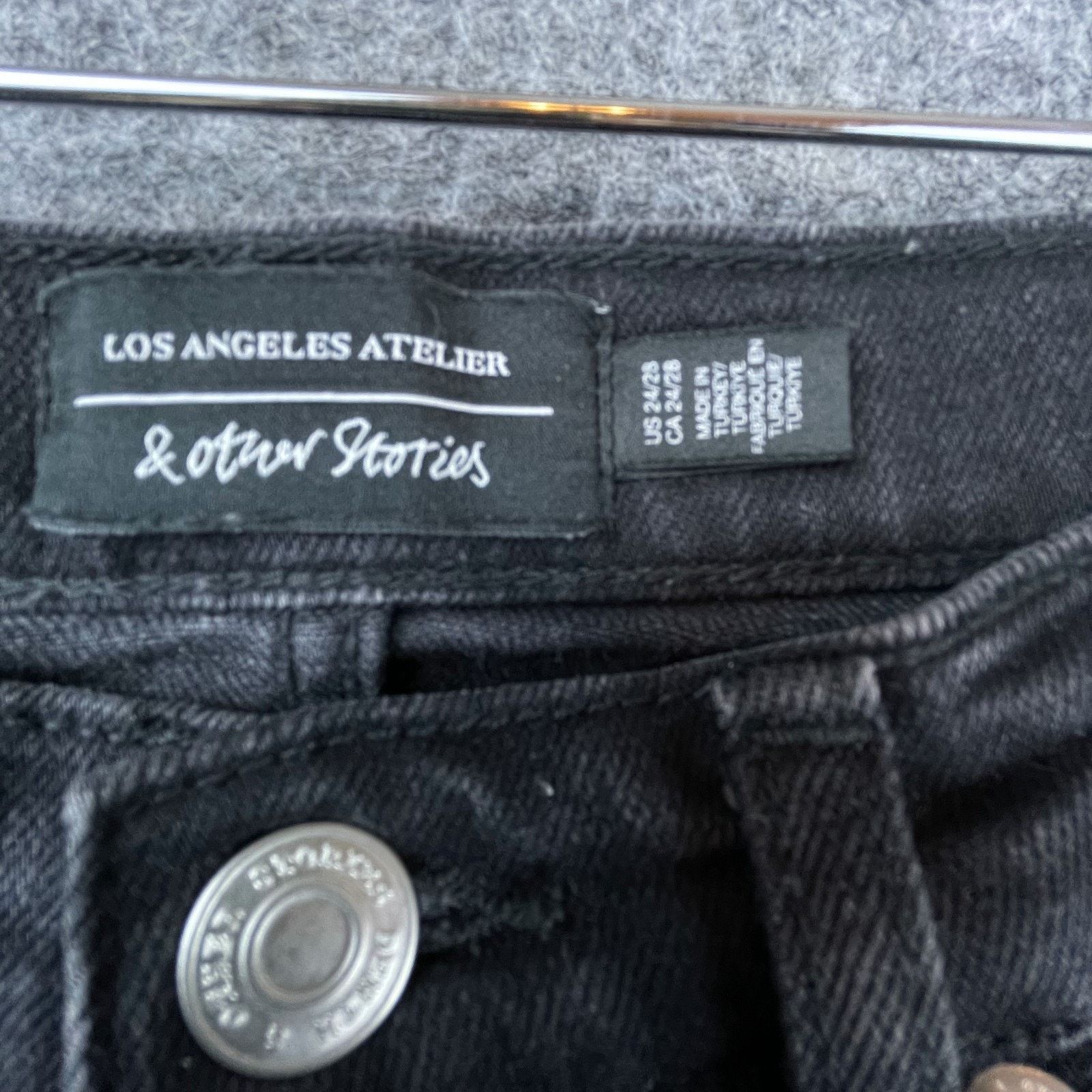 & Other Stories & Other Stories Jeans Womens 24 Black Straight Mood Cut Crop Size 24" / US 00 / IT 34 - 4 Thumbnail