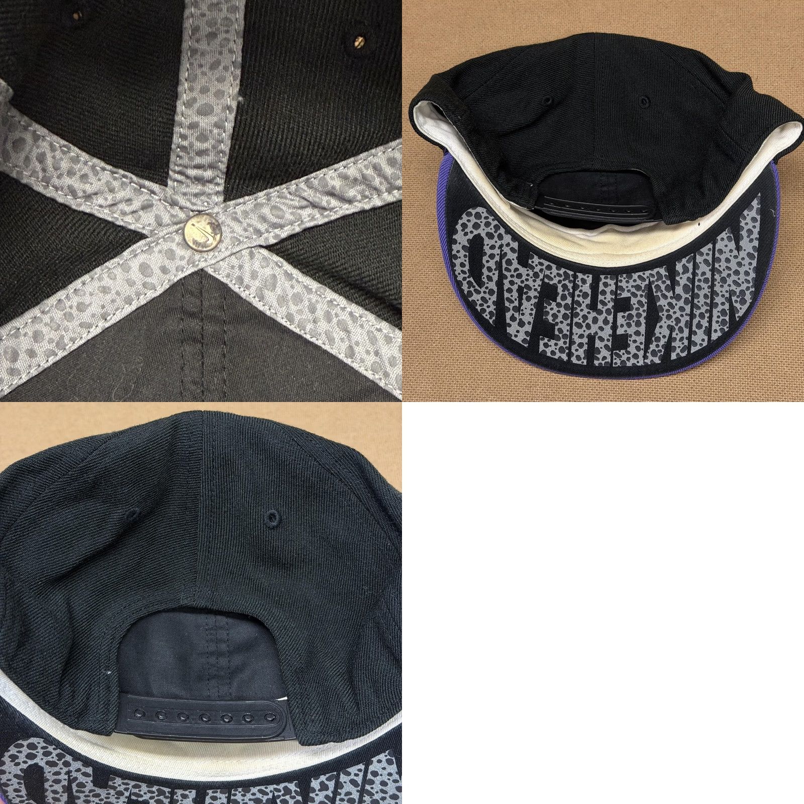 Nike Nike Air Hat Cap Snap Back Mens One Size Black Purple NIKEHEAD Animal Print Size ONE SIZE - 10 Thumbnail