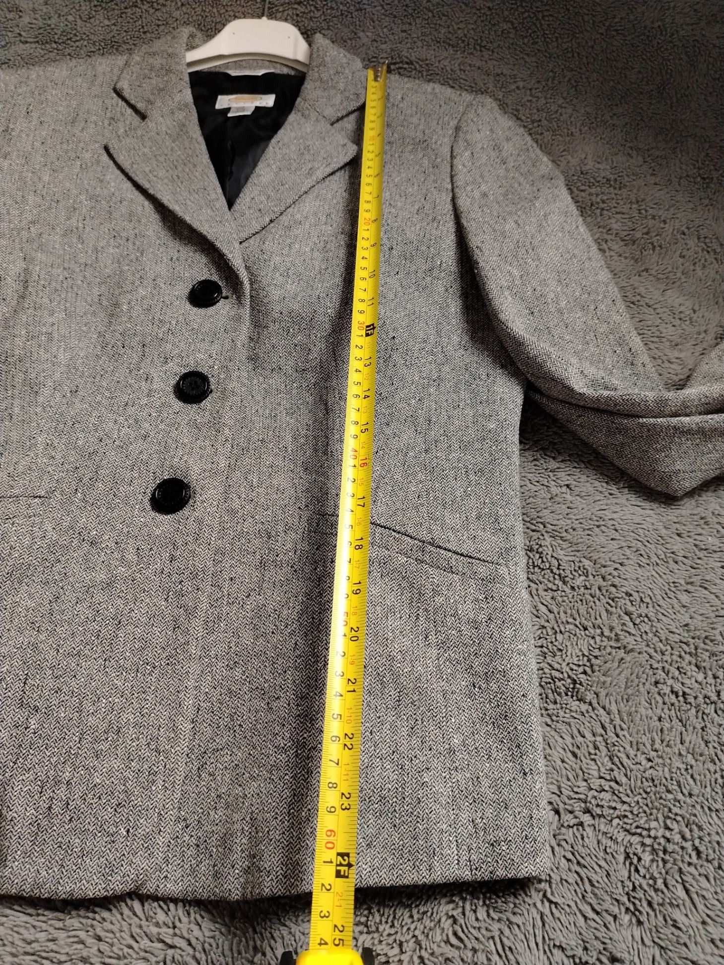 Talbots Pre-Loved Blazer Women's Petite 10 Grey Herringbone Single Size L / US 10 / IT 46 - 7 Thumbnail