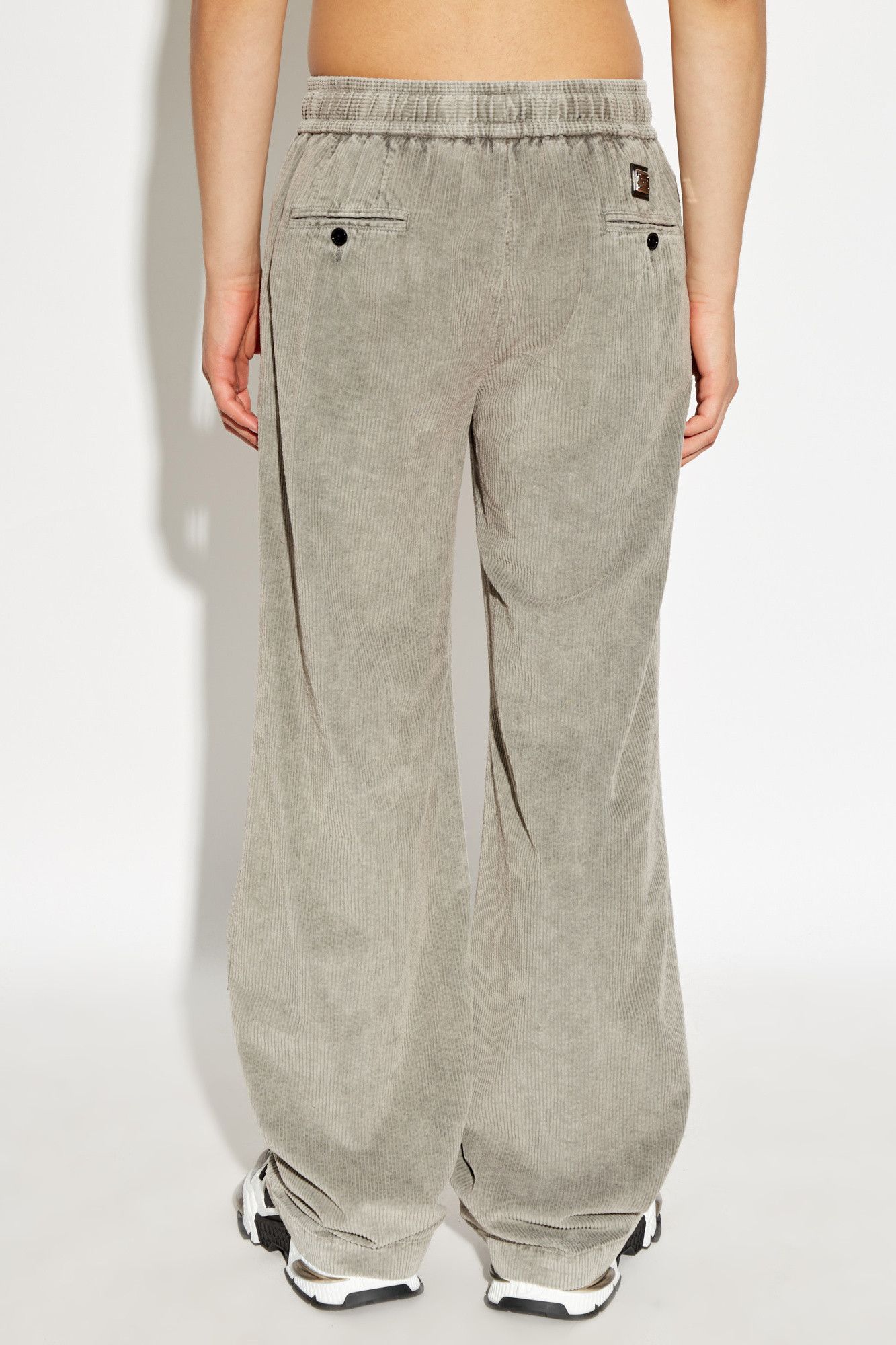 Dolce & Gabbana o1s22i1n0225 Corduroy Drawstring Pant in Grey Size US 32 / EU 48 - 4 Thumbnail