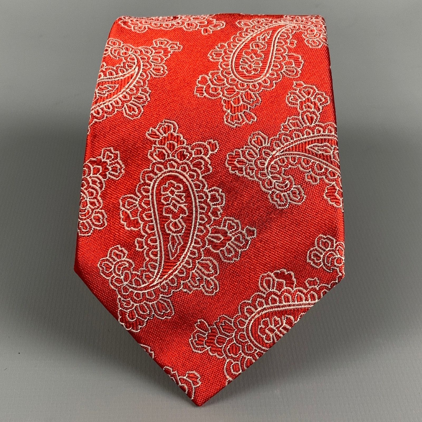 Etro ETRO Red White Paisley Silk Jacquard Tie Size ONE SIZE - 1 Thumbnail