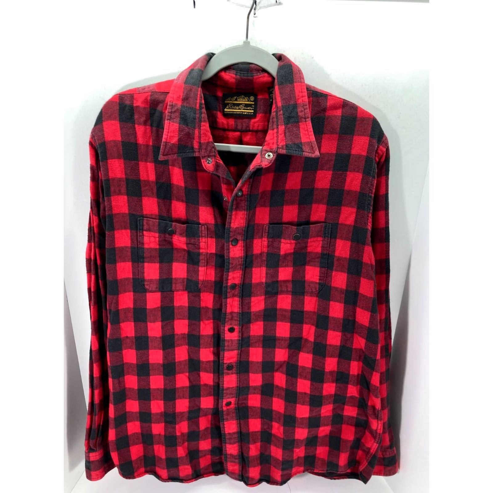 Eddie Bauer VINTAGE Eddie Bauer Snap Front Shirt Mens XL Red Black Plaid Flannel Rodeo Long Sleeve Size US XL / EU 56 / 4 - 3 Thumbnail
