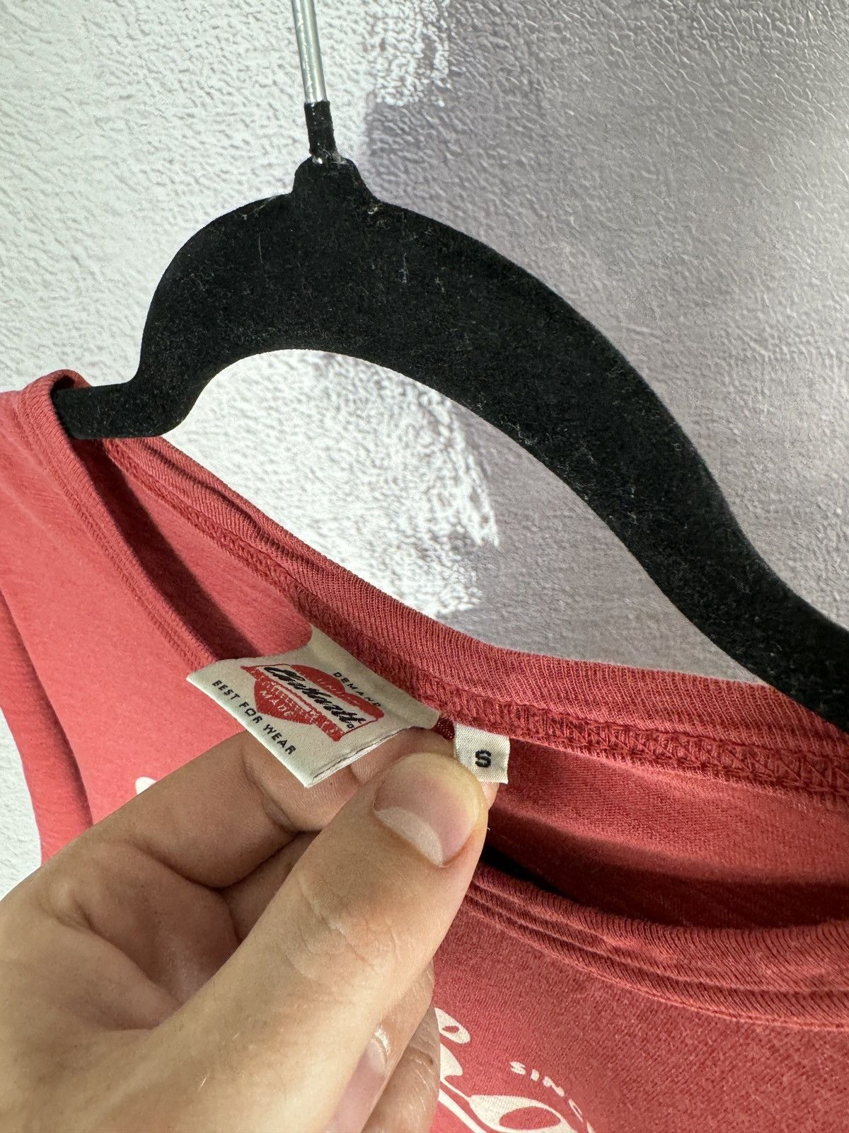 Carhartt Carhartt Union Made red big logo vintage distressed tee Size US S / EU 44-46 / 1 - 8 Thumbnail