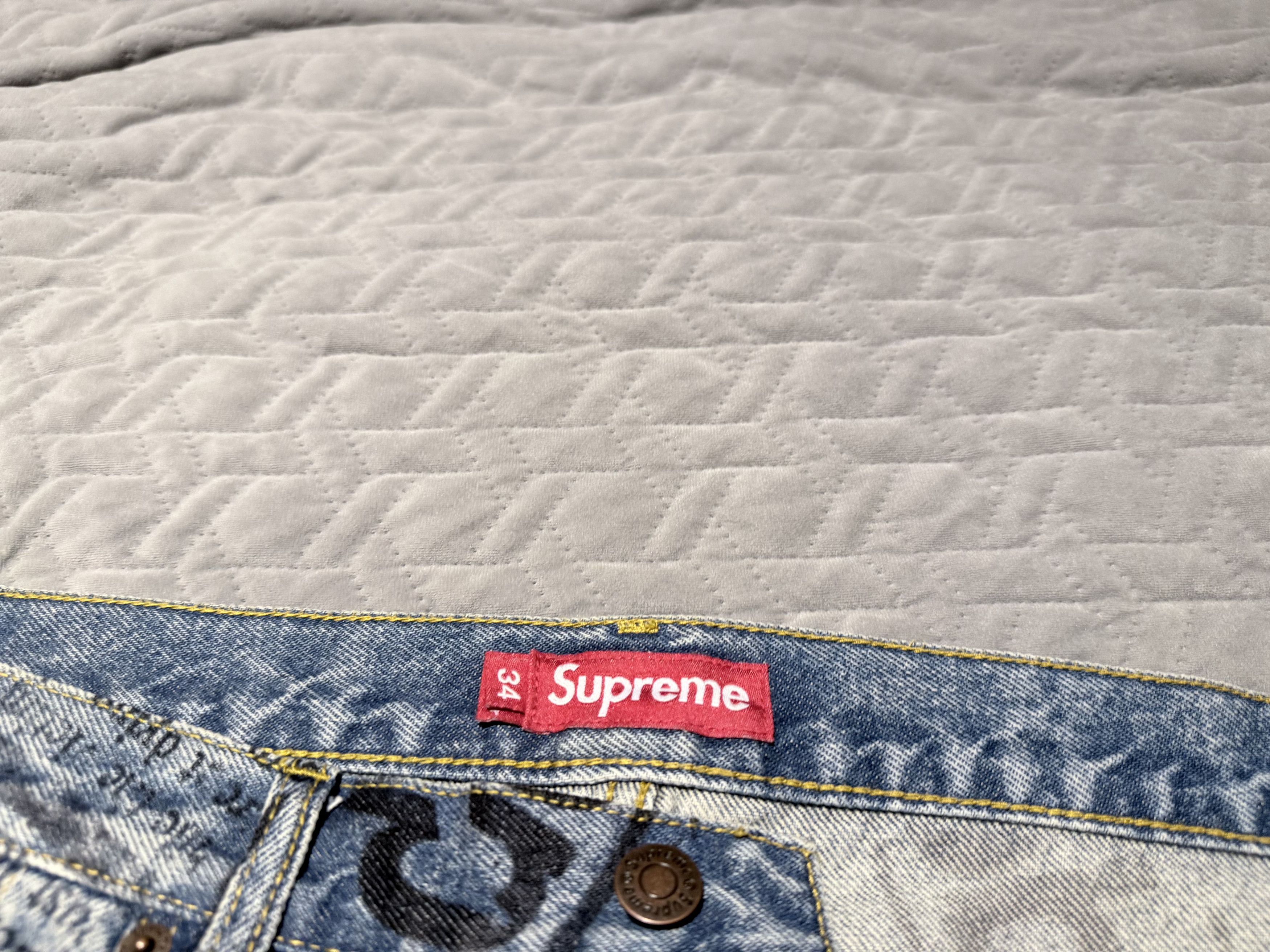 Supreme Supreme Newspaper Print Denim Jeans – Blue Size US 34 / EU 50 - 7 Thumbnail