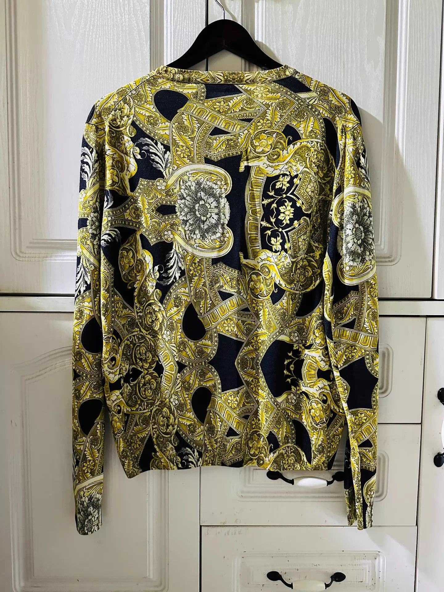 Versace Versace 100% Silk Knit Sweater Baroque BlackGold M Size US M / EU 48-50 / 2 - 2 Thumbnail