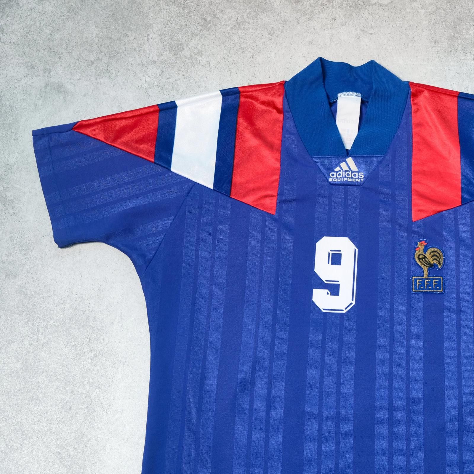 Adidas 1992/94 France Home Shirt Adidas Papin (S/M) Size US S / EU 44-46 / 1 - 4 Thumbnail