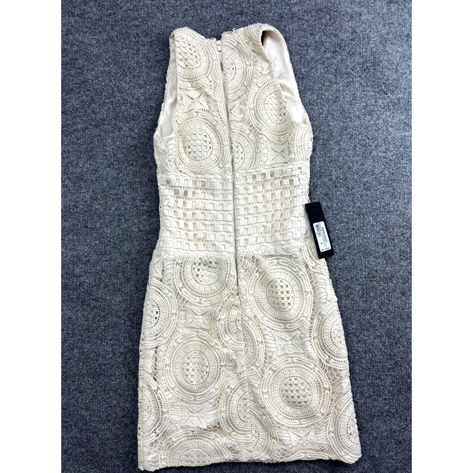 Vintage Marciano Dress Womens 0 White Lace Crochet V Neck Bodycon Mini Party Cocktail Size XS / US 0-2 / IT 36-38 - 8 Thumbnail