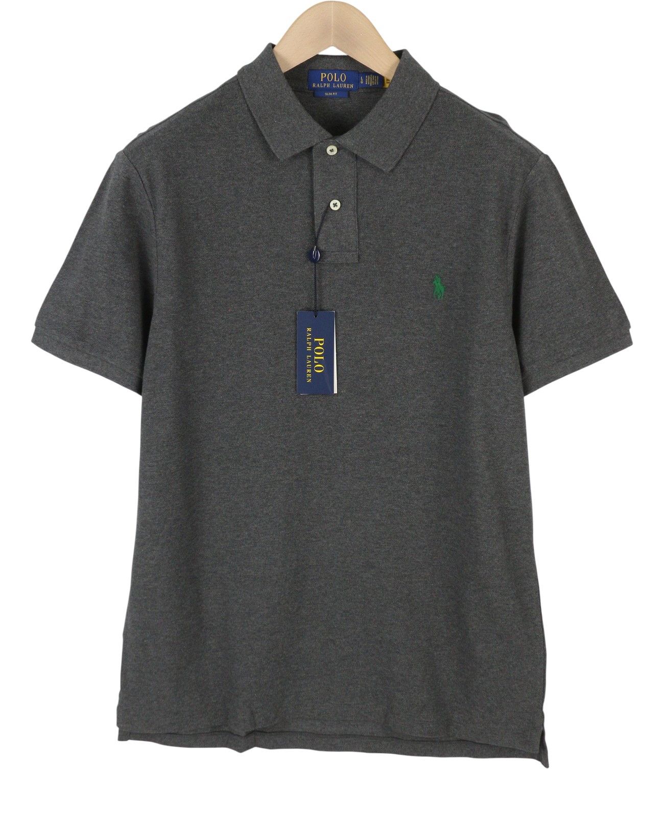 Ralph Lauren SLIM FIT L Dark Grey Melange Cotton Logo 87889 Size US L / EU 52-54 / 3 - 3 Thumbnail