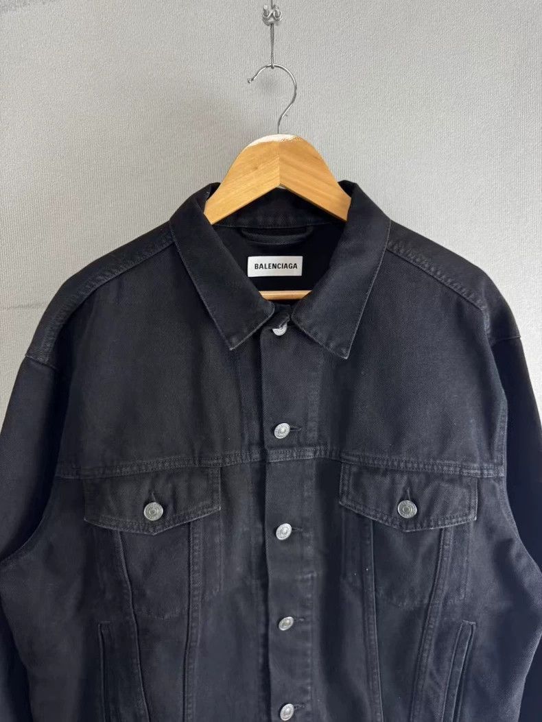Balenciaga Balenciaga Black Denim Jacket with Rhinestones-2506 Size US M / EU 48-50 / 2 - 3 Thumbnail