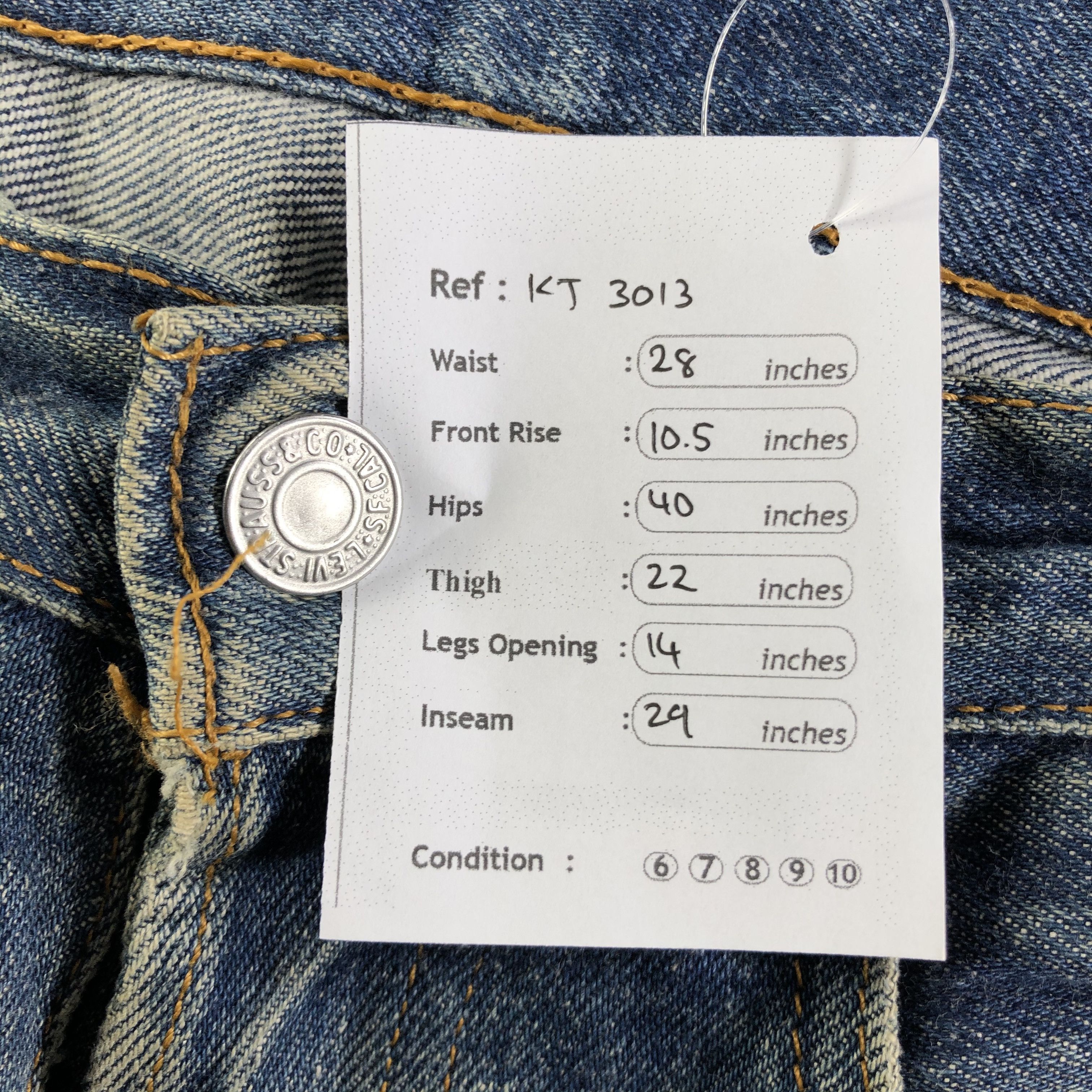 Levi's Vintage 90s Levis 501 Jeans Rusty Wash Denim KJ3013 Size US 28 / EU 44 - 13 Thumbnail