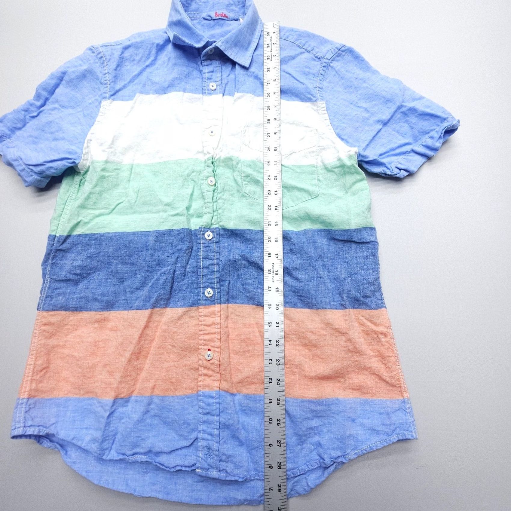 Boden Boden Shirt Mens L Striped Linen Button-Up (F it s Small) Casual Preppy Coastal Outdoor 100% Linen Long Sleeve Multicolor Button-Up Mens Size US L / EU 52-54 / 3 - 5 Thumbnail