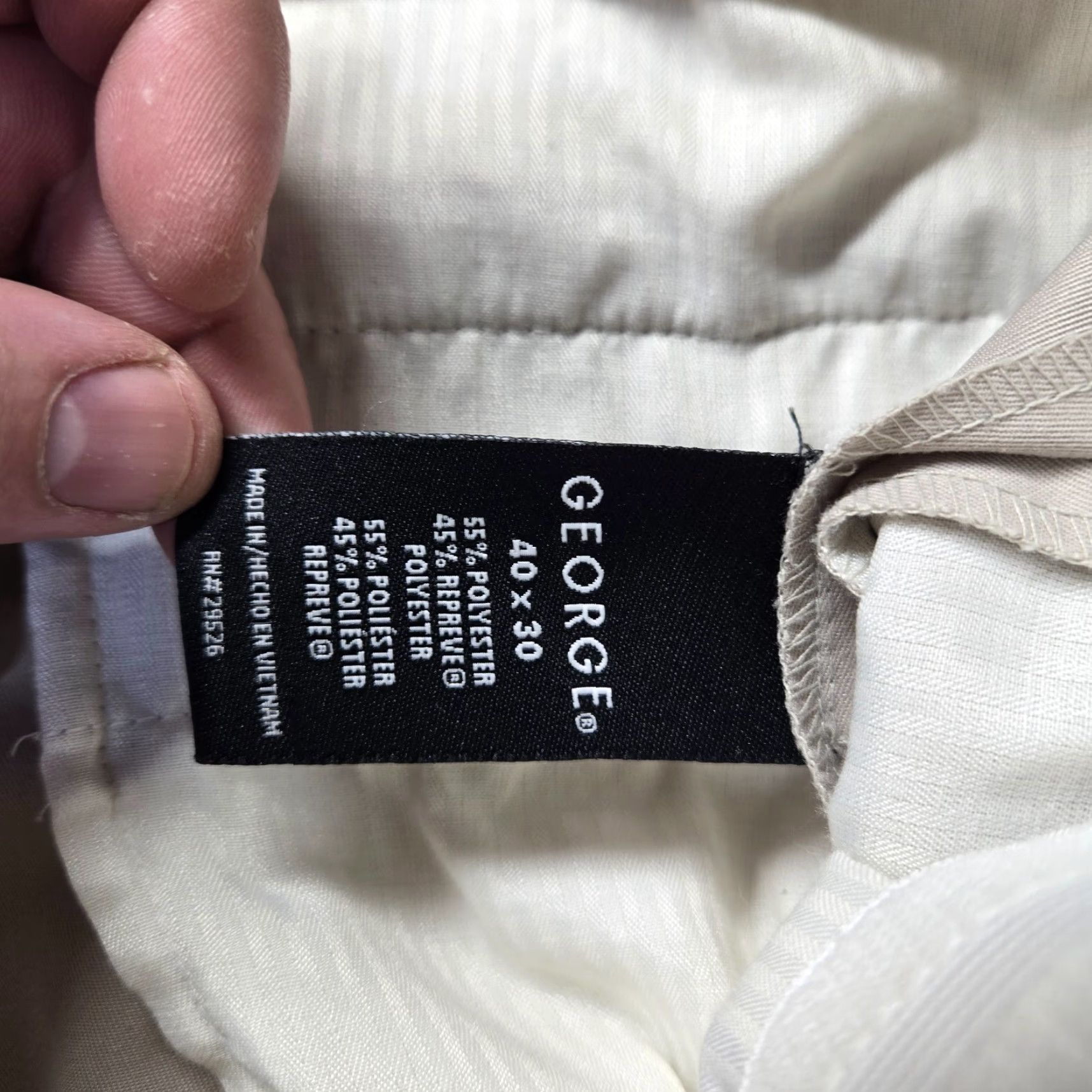 George George Khaki Tan Flat Front Dress Pants Adult Men's Size 40 x 30 Size US 40 / EU 56 - 3 Thumbnail