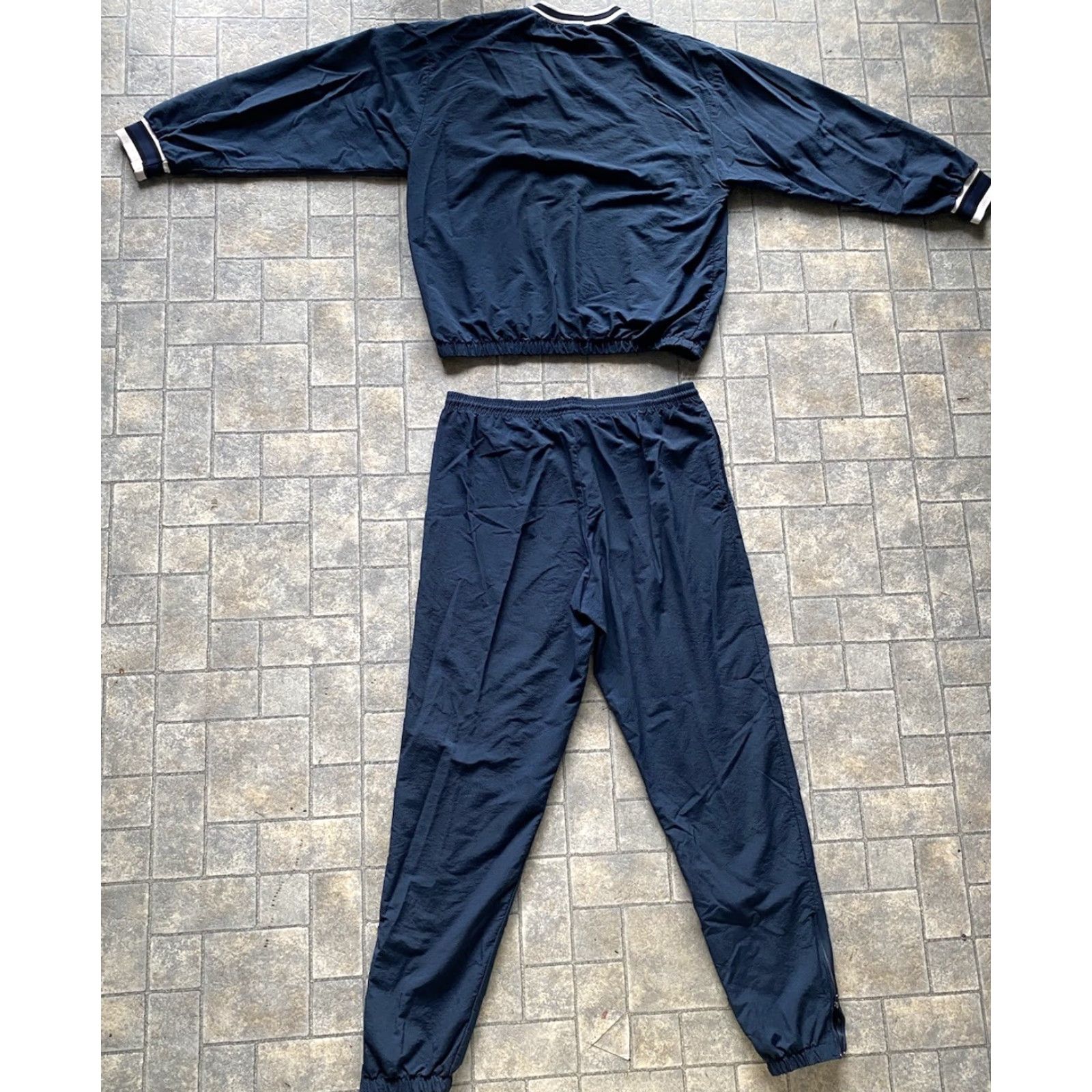 Converse VTG Converse All Star MEDIUM Dark Blue Track Suit Set Chuck Taylor Made In USA Mens M Track Jacket Pants Size 40R - 2 Thumbnail
