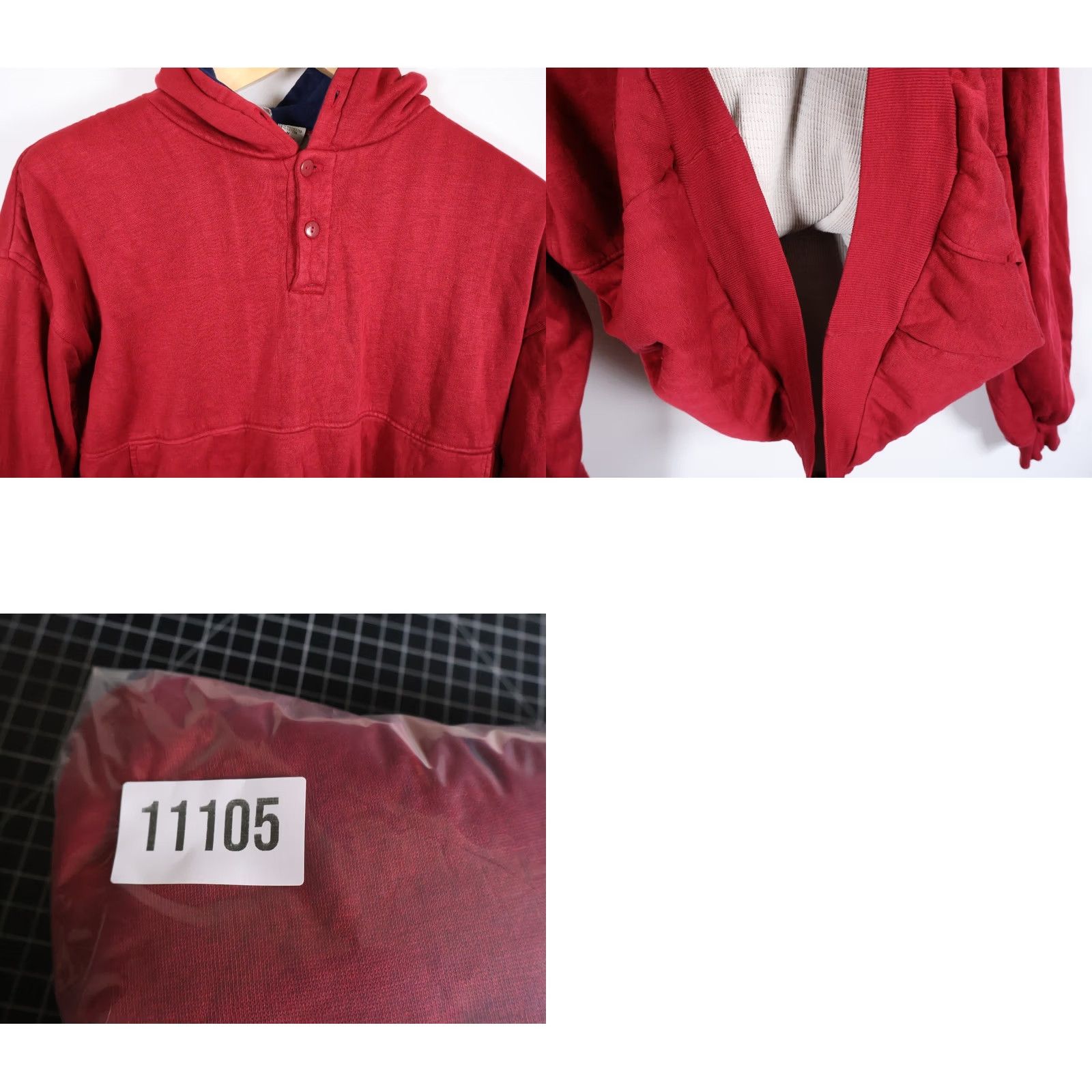 McGregor VINTAGE MacGregor Hoodie Men’s Medium Red Pullover Thermal Lined 90s Sweatshirt VTG Size US M / EU 48-50 / 2 - 9 Thumbnail
