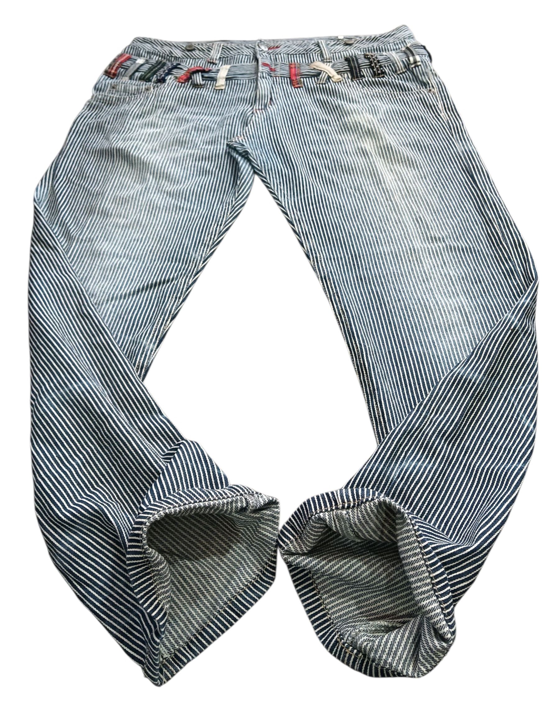Other Double Waist Striped Jeans Size US 38 / EU 54 - 5 Thumbnail