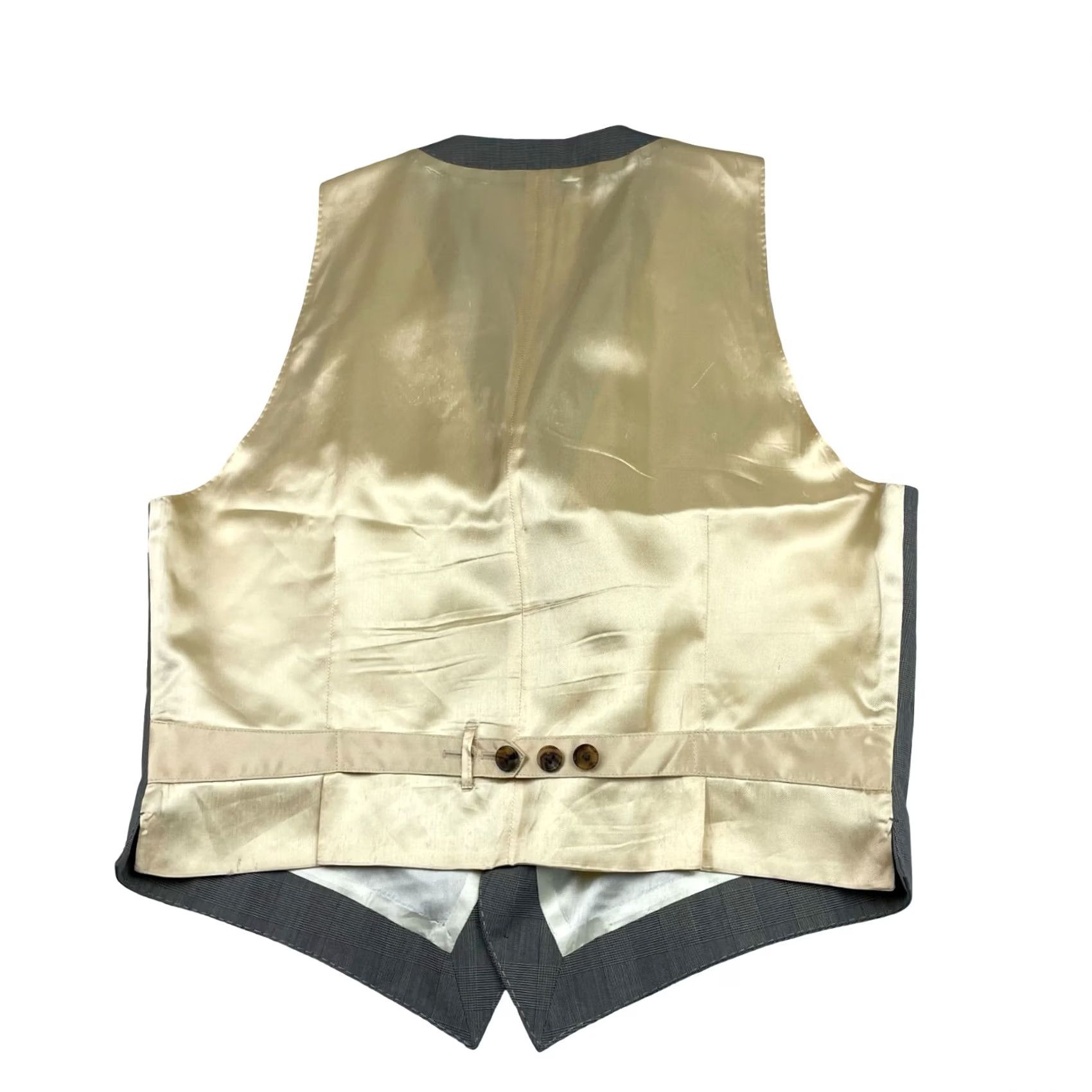 Paul Smith Paul Smith Men's Waistcoat Vest Formal Wool Plaid Gray/Beige 6-Button Notch Lapel Japan Medium Mens Vest Modern Suit Size US M / EU 48-50 / 2 - 3 Thumbnail