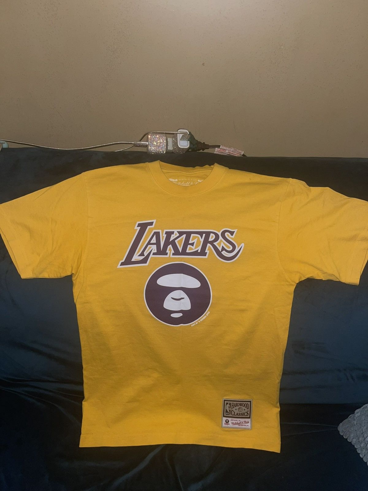 Aape × Mitchell & Ness AAPE × Mitchell & Ness Lakers Tee | Grailed