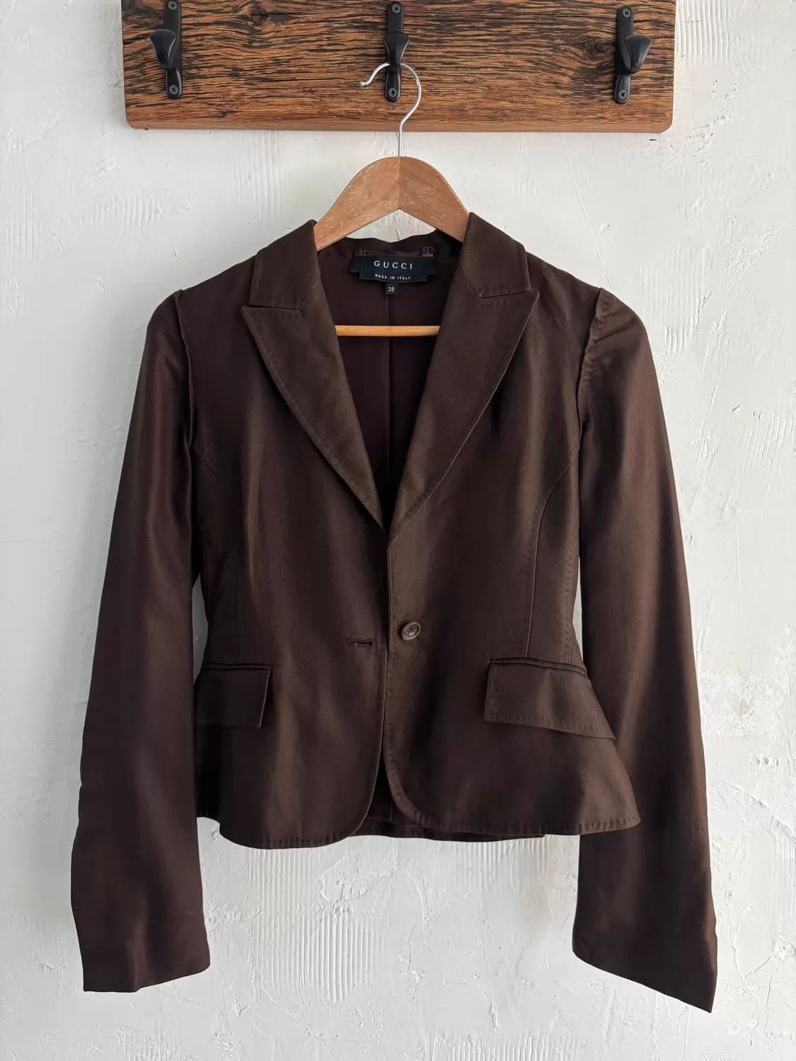 Gucci Gucci Vintage Berkley Band Collar Muted Brown Blazer Size XS / US 0-2 / IT 36-38 - 6 Thumbnail