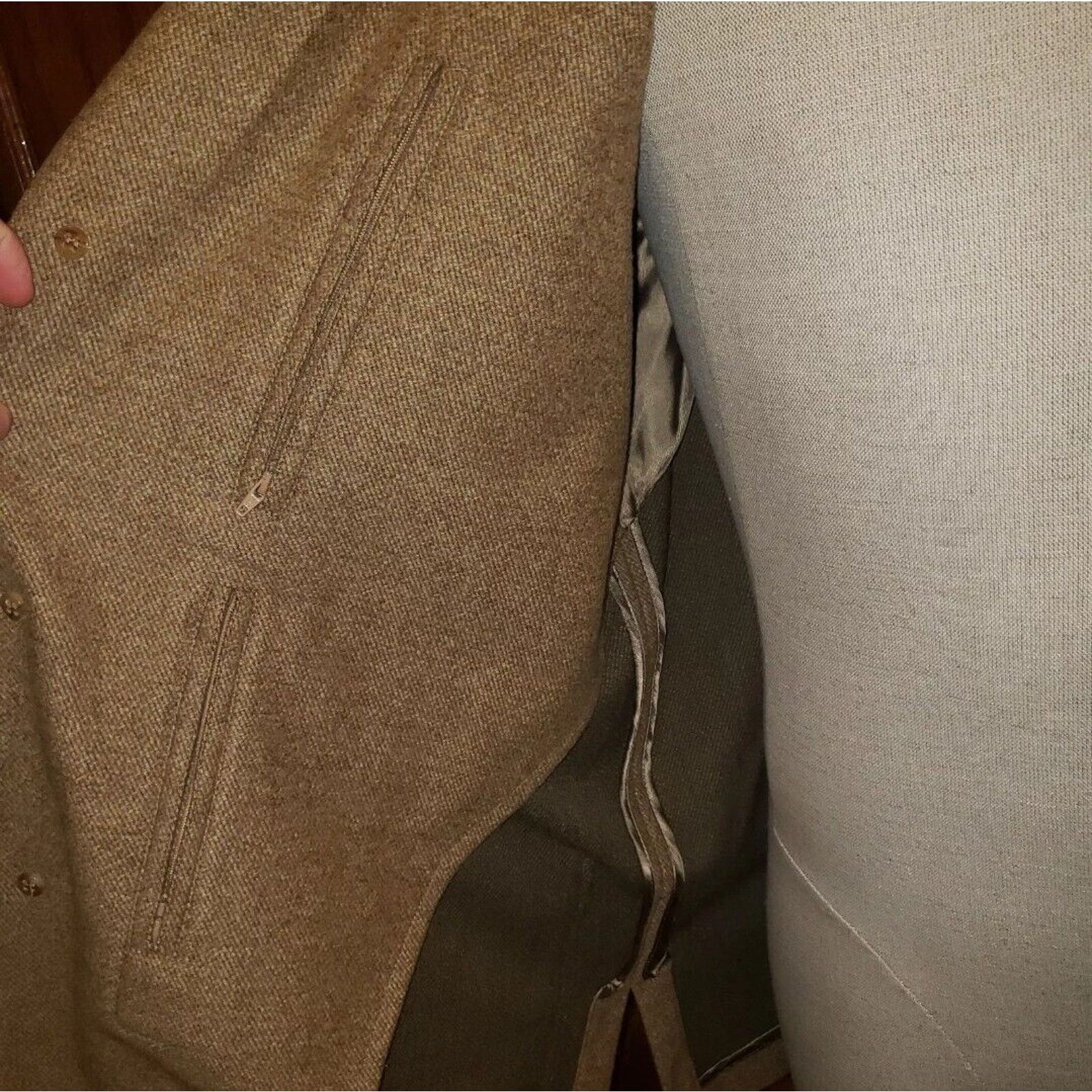 Luciano Barbera Luciano Barbera Wool Blend Jacket Size 52 In Solid Beige Size US L / EU 52-54 / 3 - 4 Thumbnail