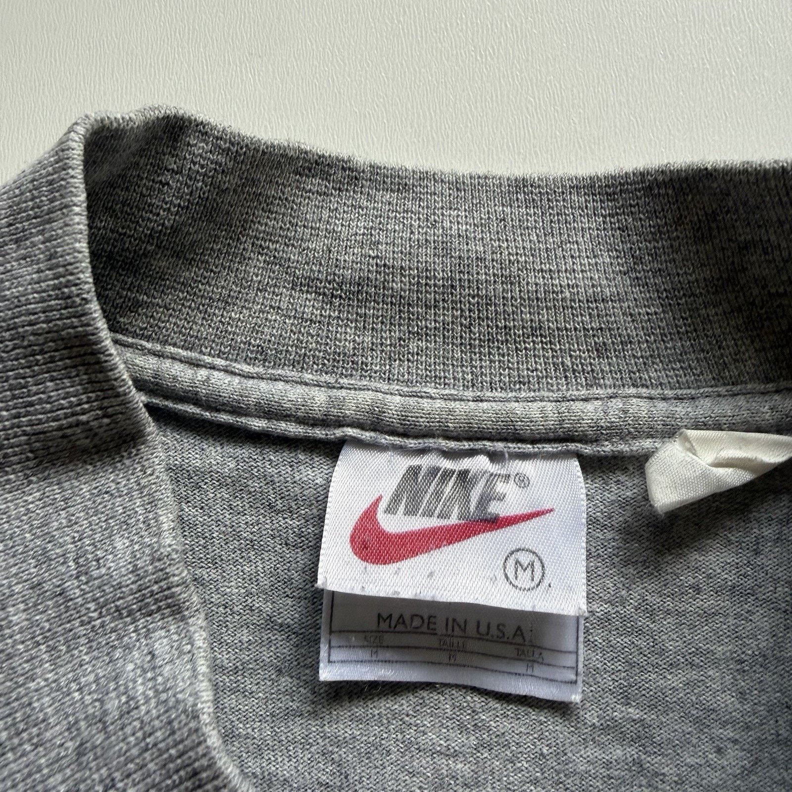 Nike × Vintage Vintage 90s Nike Shirt Medium Grey Long Sleeve Mock Neck USA Size US M / EU 48-50 / 2 - 4 Thumbnail