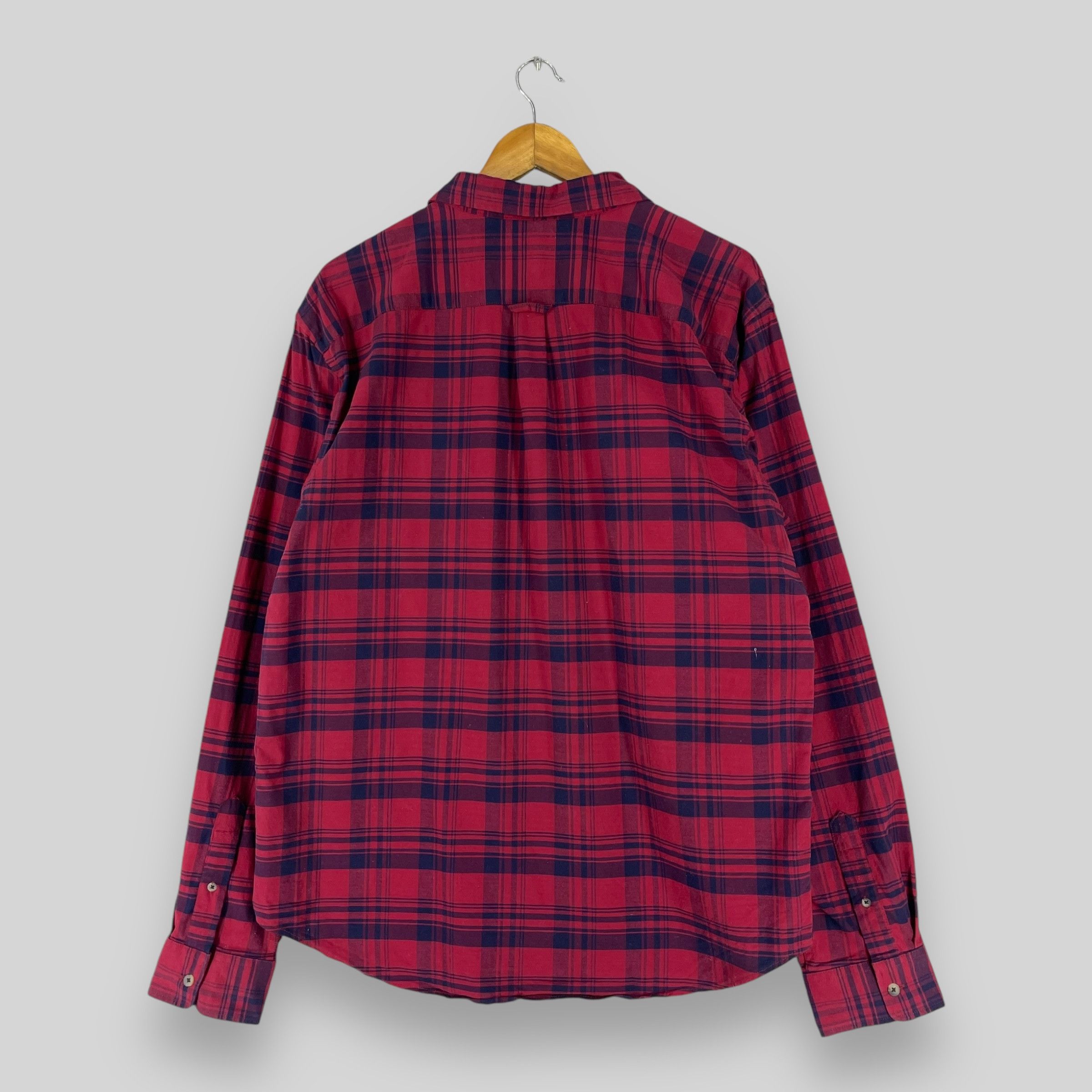 Flannel OLD NAVY Plaid Checkered Red/Blue Flannel Button Up Size US XL / EU 56 / 4 - 7 Thumbnail