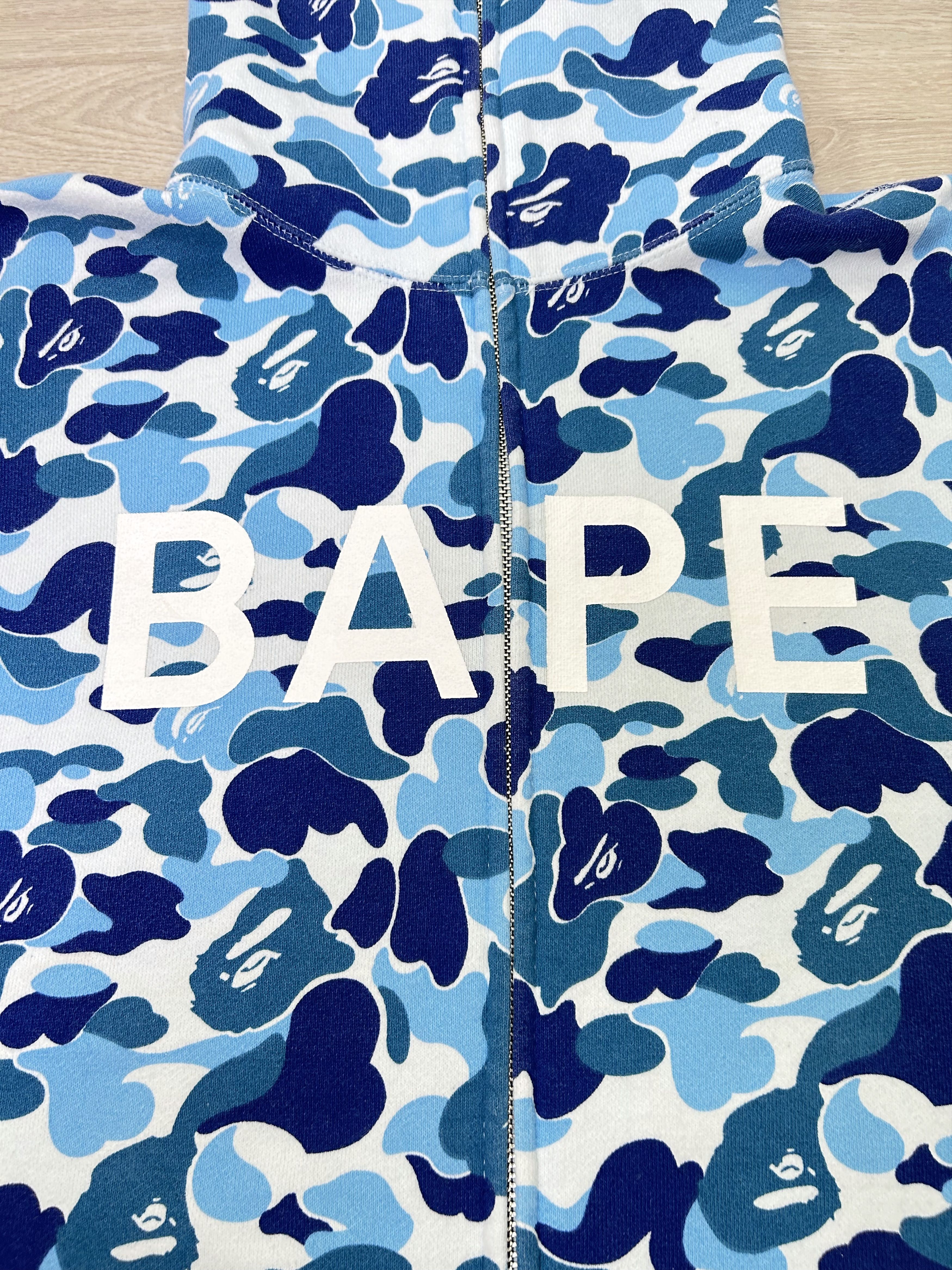 Bape BAPE LOGO ABC Camo Blue Full Zip Hoodie [Size S] Size S / US 4 / IT 40 - 3 Thumbnail