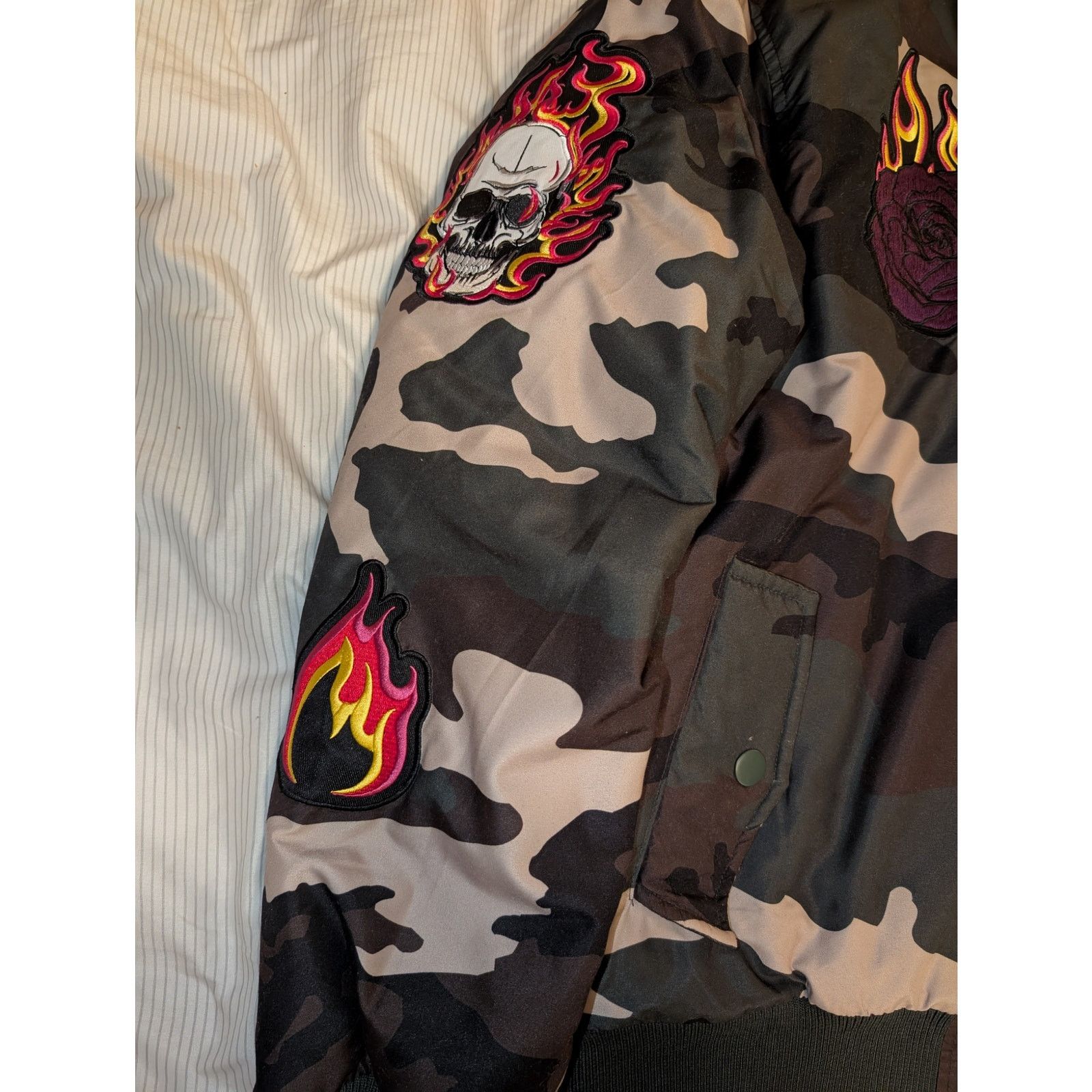 Ring Of Fire Ring of Fire Camo Fleece Hooded Bomber Jacket Size Large Size US L / EU 52-54 / 3 - 4 Thumbnail
