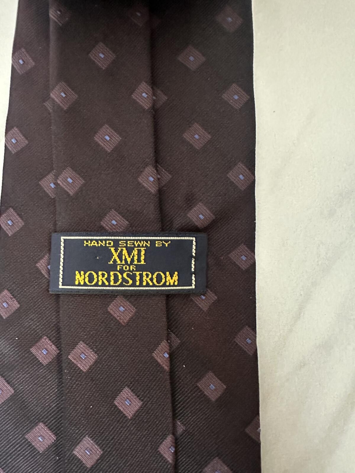 XMI Platinum Vintage XMI for Nordstrom 100% silk tie plum/lilac/lt blue Size ONE SIZE - 4 Thumbnail