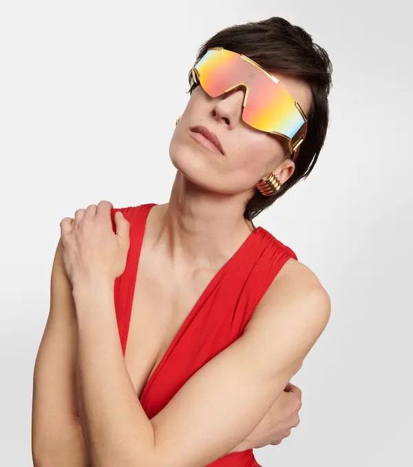 Balmain o1s1wg111225 Size:OS/Fleche Mask Sunglasses in Multicolor Size ONE SIZE - 5 Thumbnail
