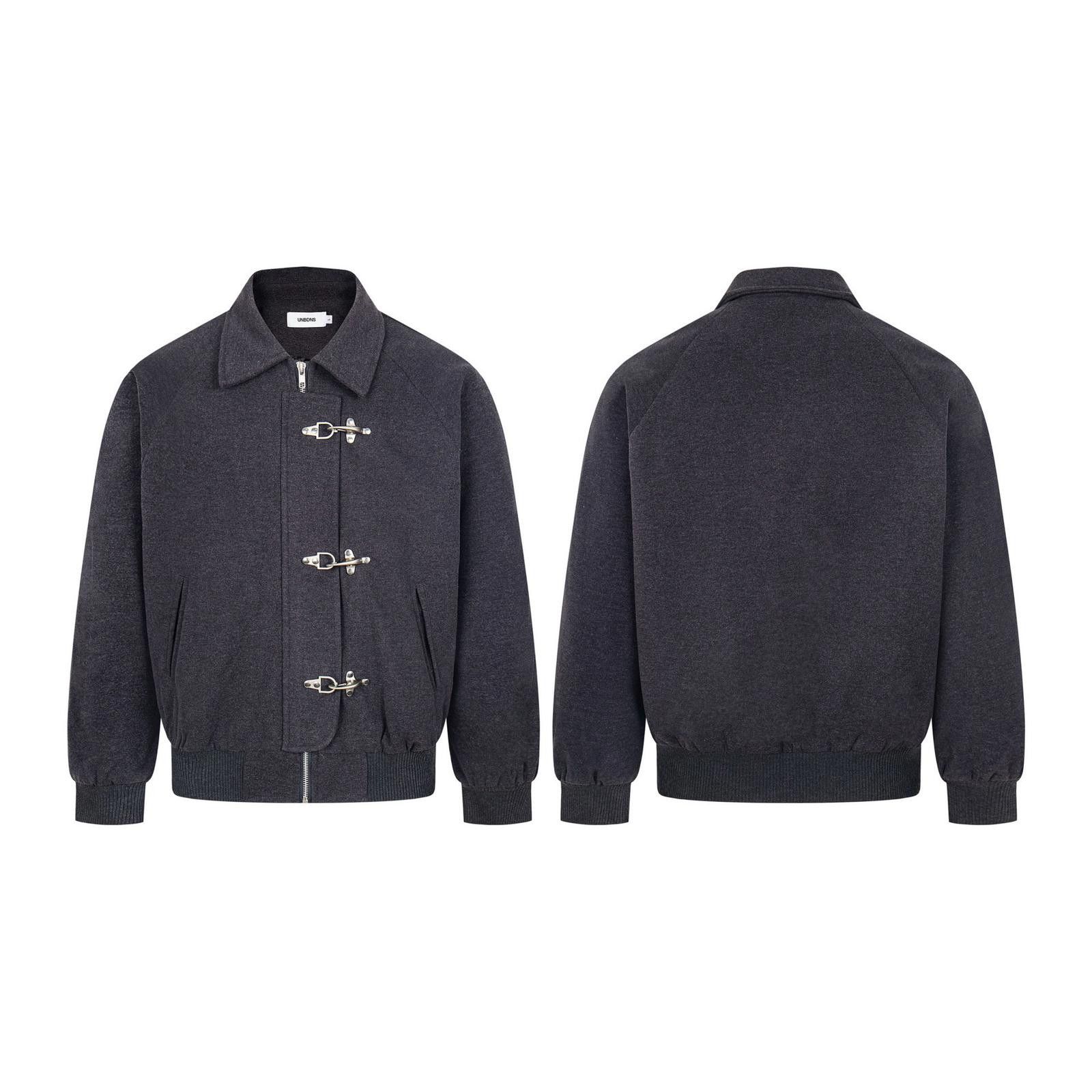 Japanese Brand Gray Fireman Clasp Bomber Jacket Size US L / EU 52-54 / 3 - 5 Thumbnail