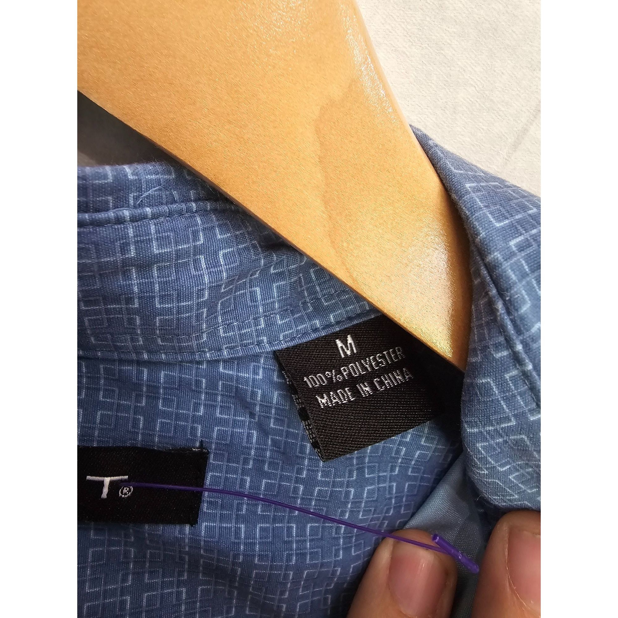 Axist Axist Men's Blue Short Sleeve Button-Up Shirt Size M 100% Po Size US M / EU 48-50 / 2 - 3 Thumbnail