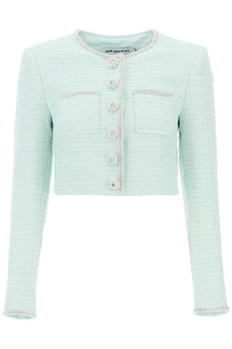 Self-Portrait Self Portrait Boucle Tweed Cropped Jacket With ...