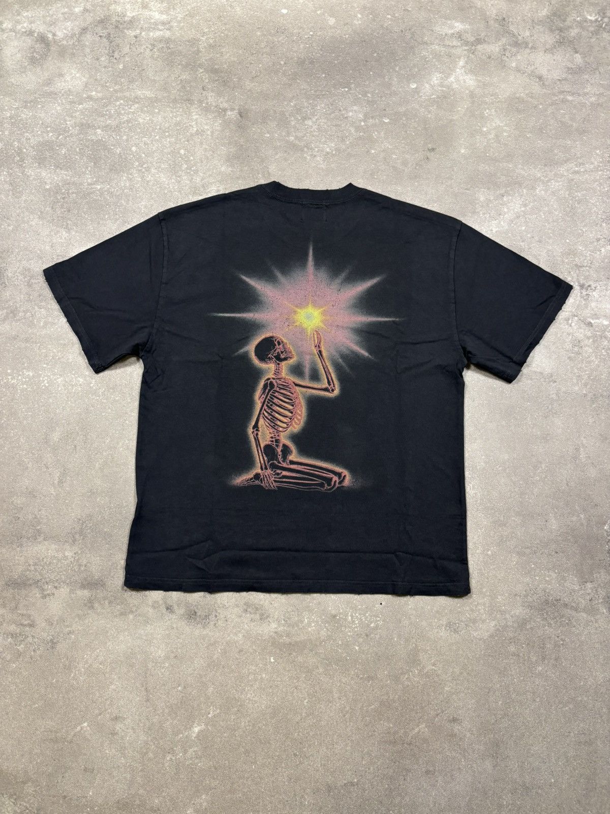 Vintage WARMAN I SEE THE LIGHT GRAPHIC TEE, Washed Black Size US XL / EU 56 / 4 - 2 Thumbnail
