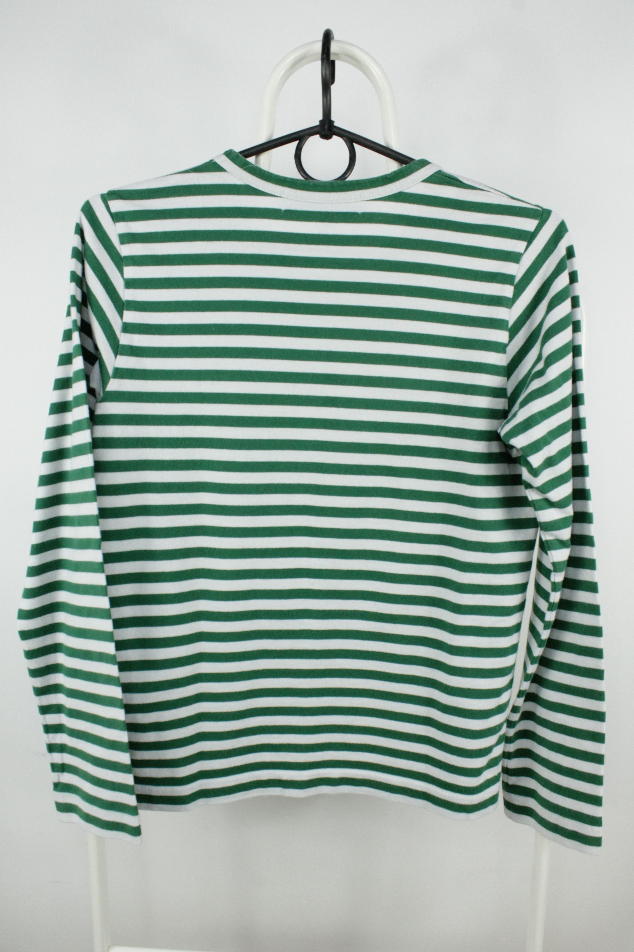 Comme des Garcons PLAY Comme des Garcons L/S Green Striped Cotton T-Shirt Size S / US 4 / IT 40 - 7 Thumbnail