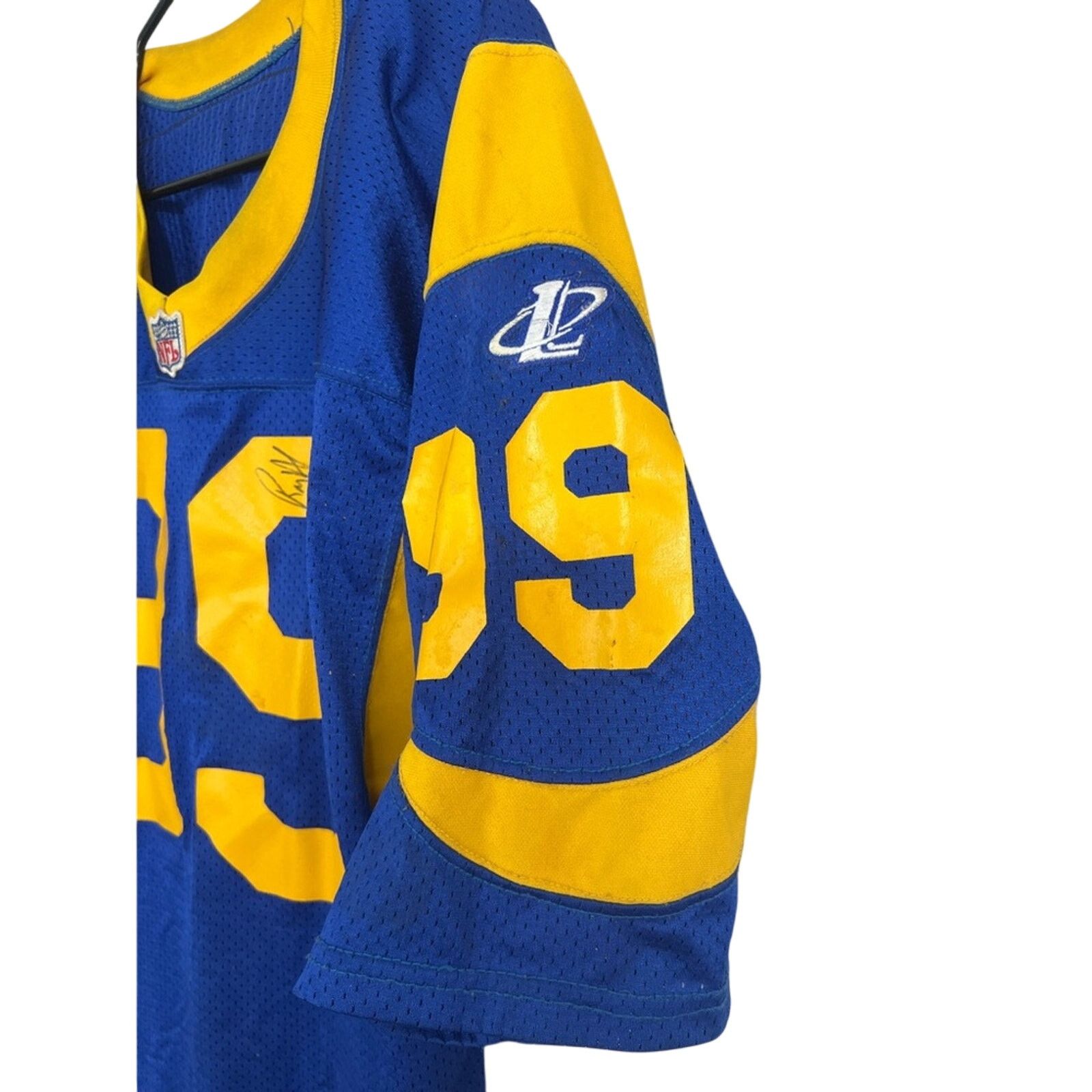 Logo Athletic 1998 Ray Agnew #99 Rams Game Worn Jersey w/ Autograph RARE Size US XXL / EU 58 / 5 - 4 Thumbnail