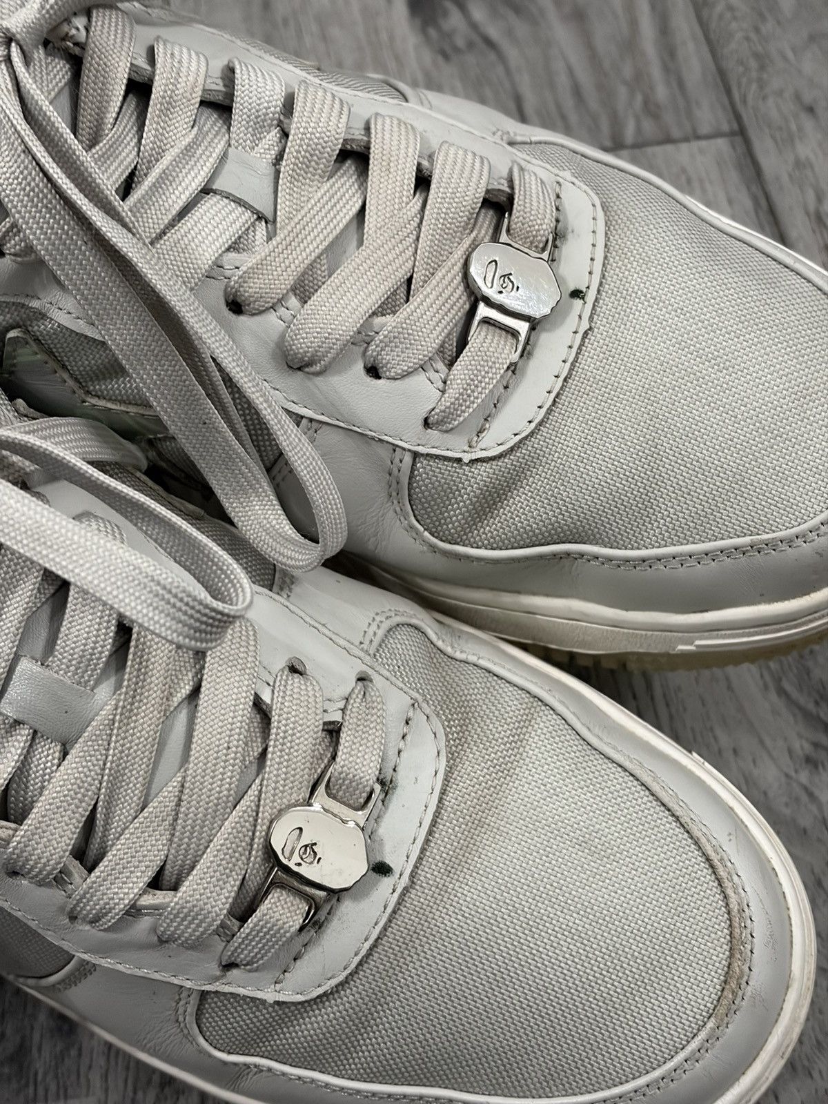 Bape BAPESTA #1 M2 Light Grey Leather Sneakers Size US 10 / EU 43 - 7 Thumbnail