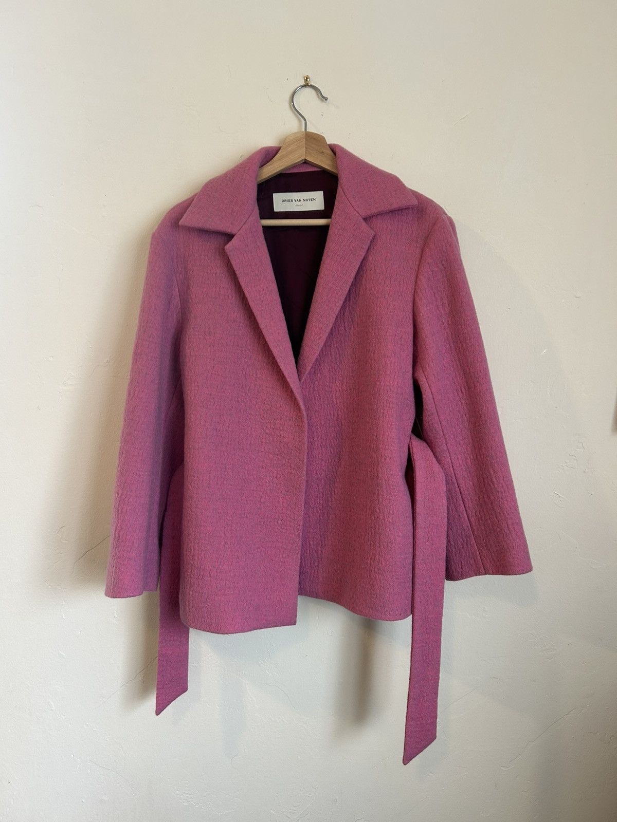 Dries Van Noten Dries Van Noten Wool Jacket. Pink Wool size M Size XS / US 0-2 / IT 36-38 - 2 Thumbnail