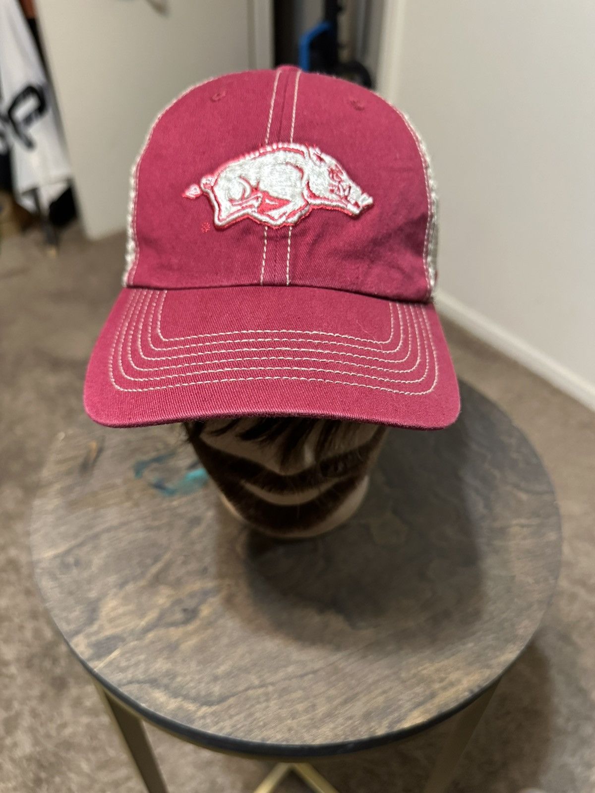 NCAA Vintage NCAA Arkansas University “triple maroon” hat 90s Size ONE SIZE - 2 Thumbnail