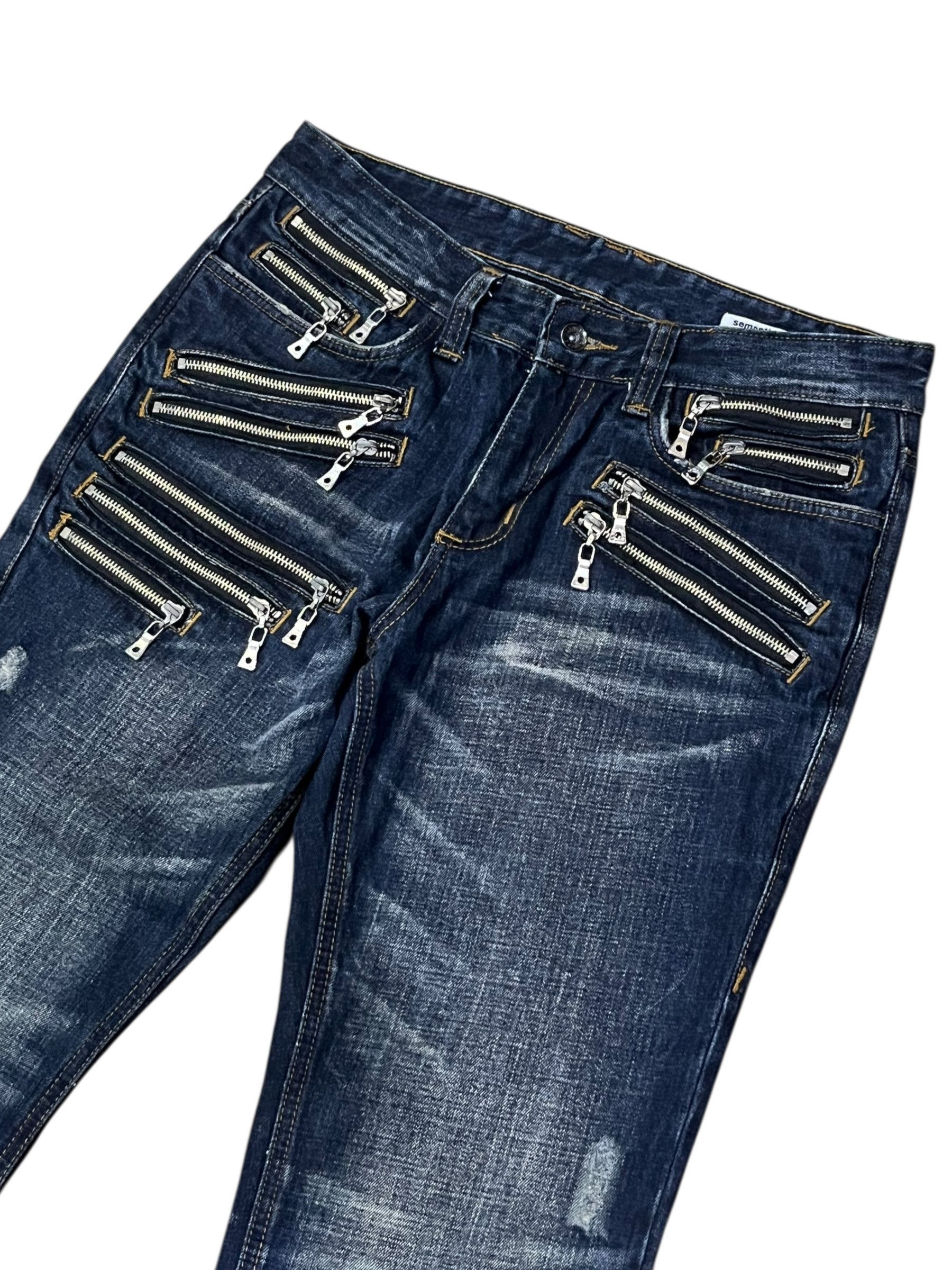 semanticdesign 🔥Ultra Rare Semantic Design Multi-Zipper Grunge Denim Size US 31 - 6 Thumbnail